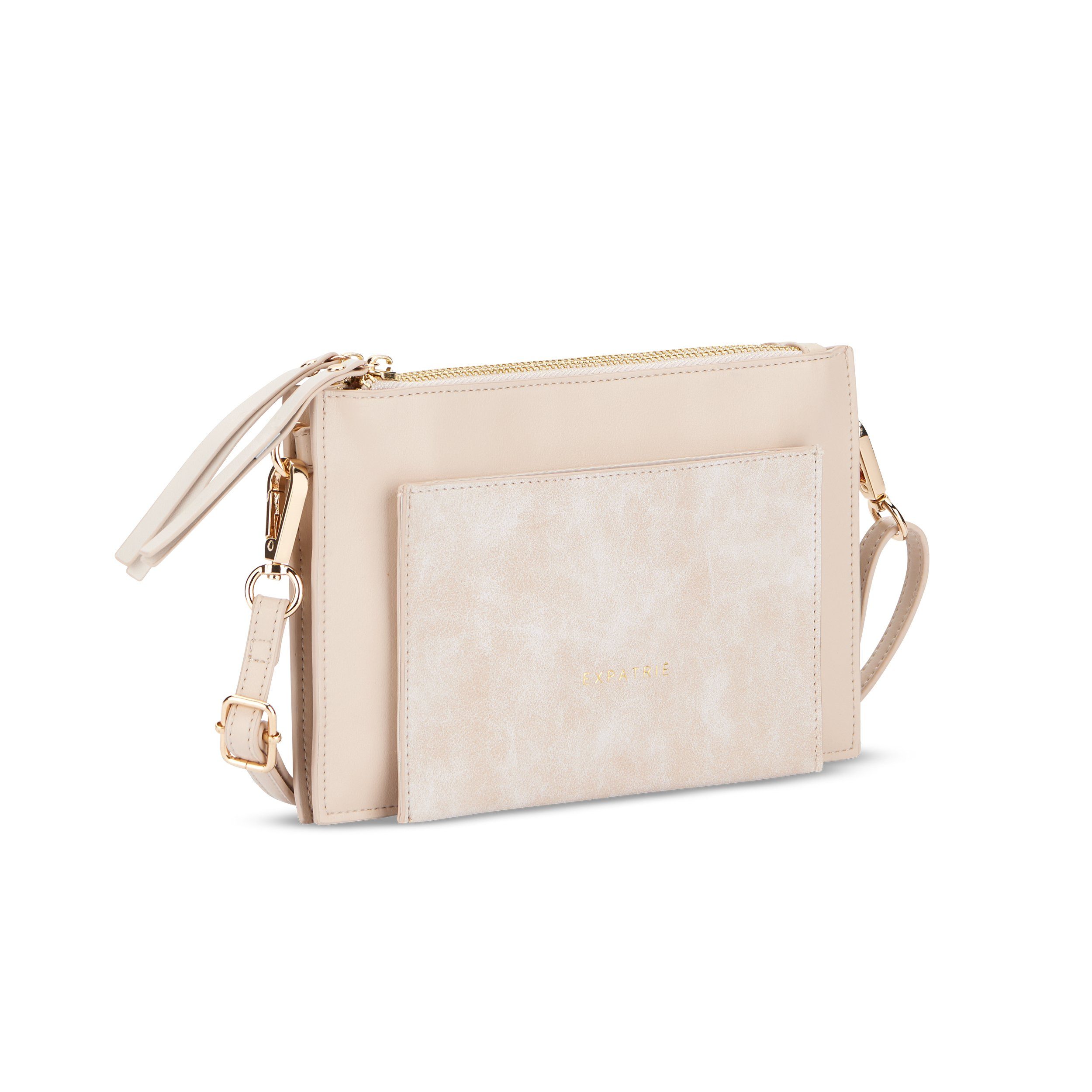 Expatrié Clutch Isabelle Elegante Umhängetasche Damen Handtasche, Hochwertiges Kunstleder, Wasserabweisend