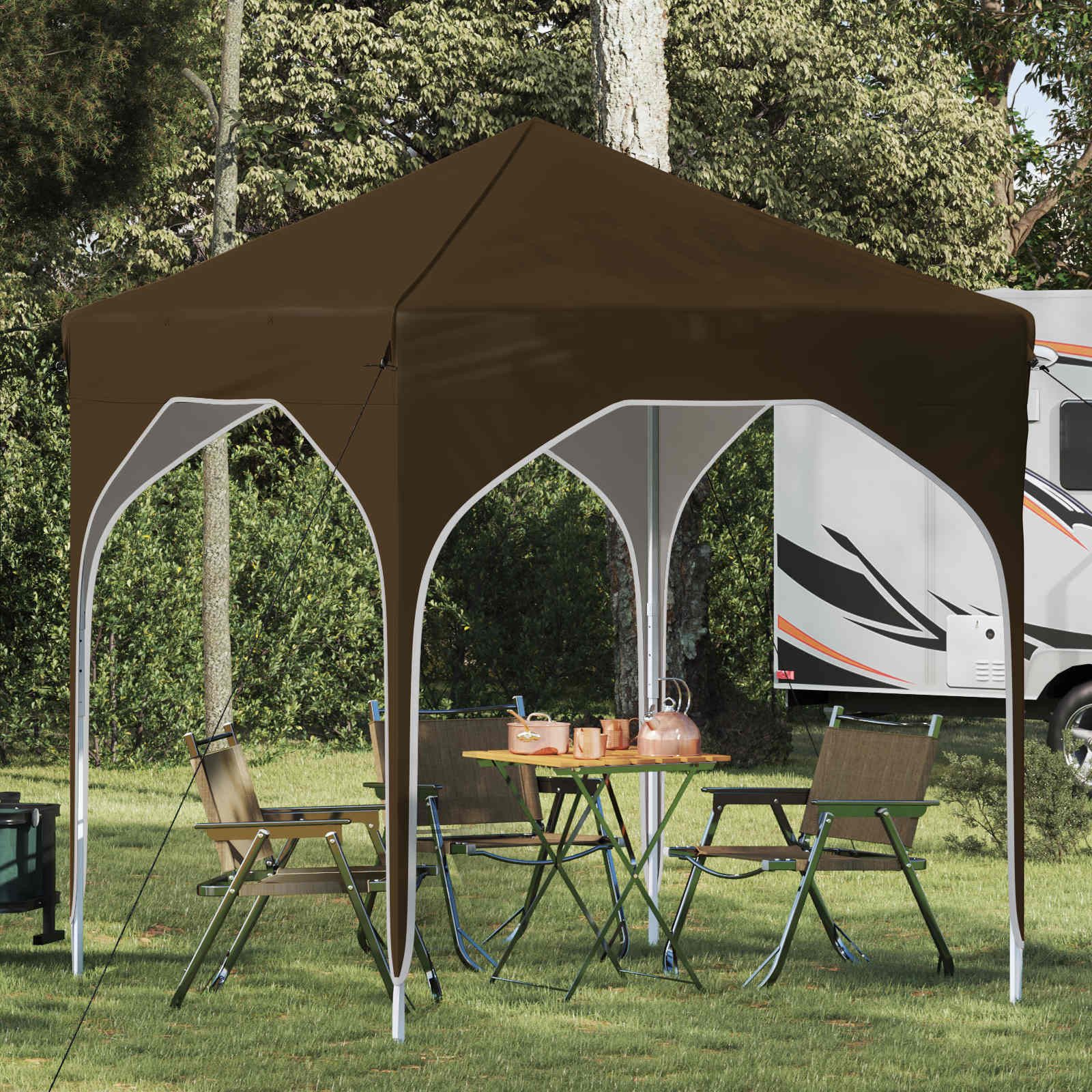 vidaXL Partyzelt Pop-up Partyzelt 194 x 194 x 245 cm Taupe