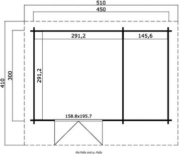 LASITA MAJA Gartenhaus CHAMELEON, BxT: 510x410 cm, (Set, inkl. Fussbodenbretter zum verlegen)