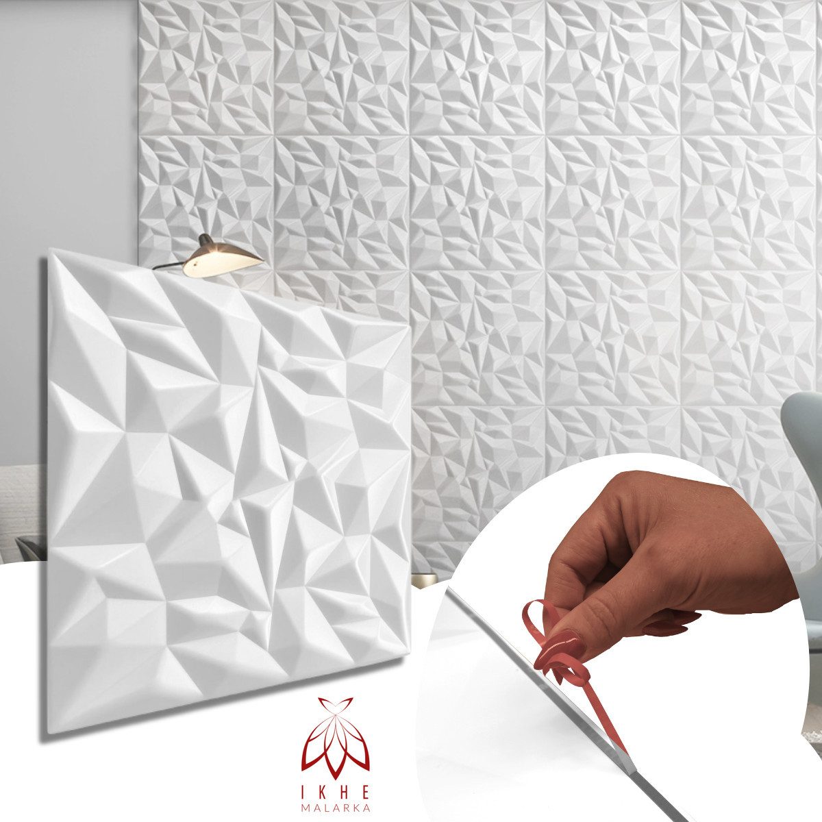 IKHEMalarka 3D Wandpaneel Selbstklebend Polystyrol Paneele günstig online kaufen