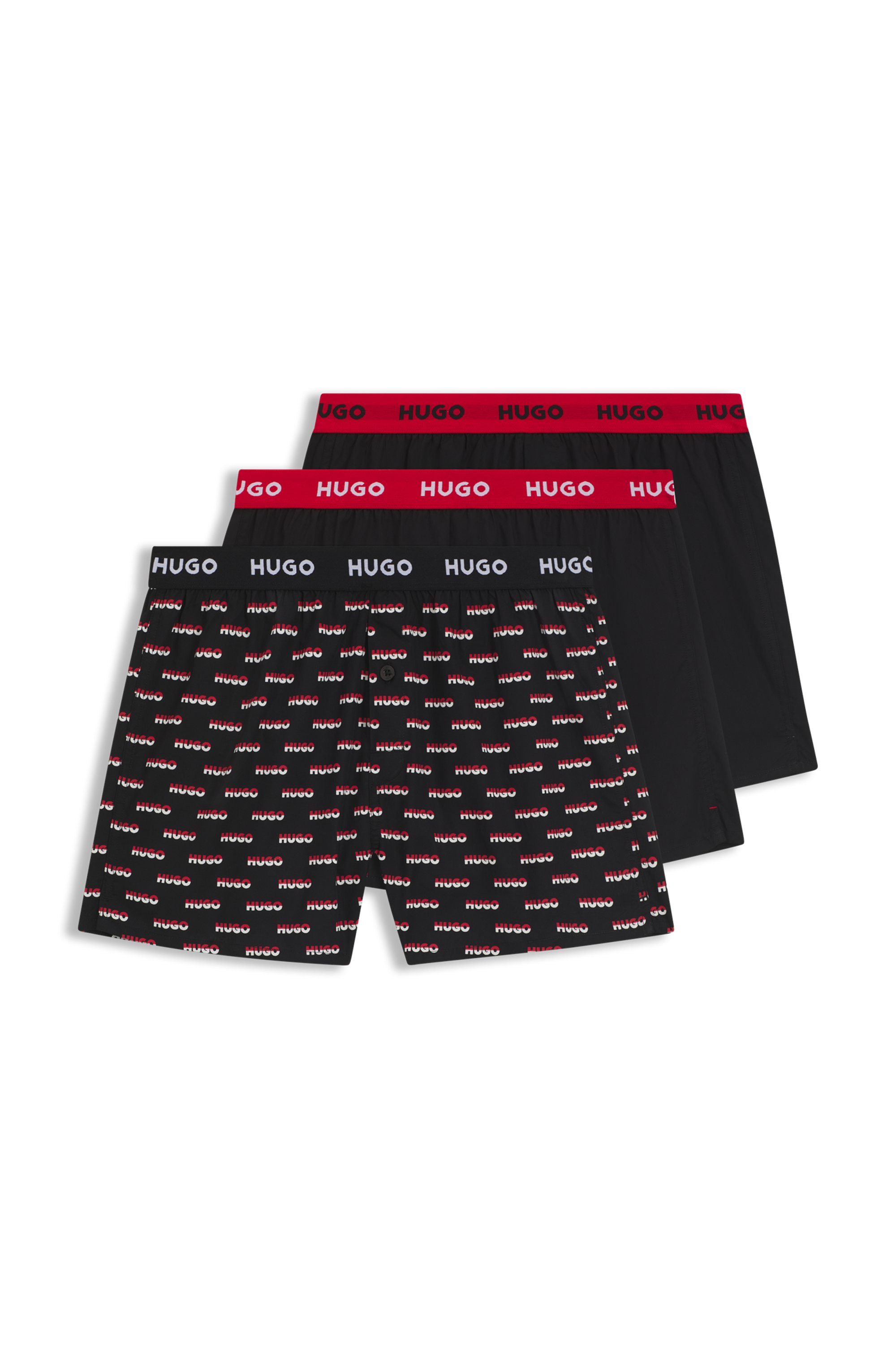 HUGO Webboxer WOVEN BOXER TR (Packung, 3-St., 3er-Pack) Webboxer mit HUGO S günstig online kaufen