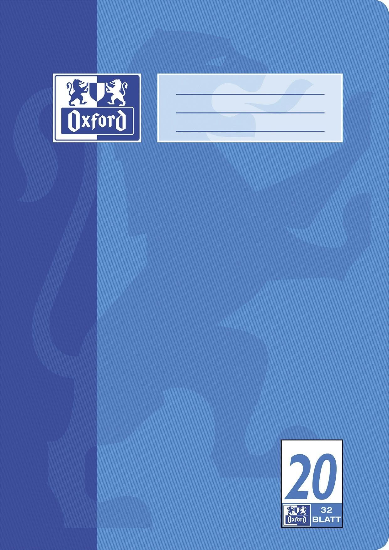 OXFORD Oxford Schulheft, DIN A4, Lineatur 20 / blanko, 32 Blatt Tintenpatrone | Tintenpatronen