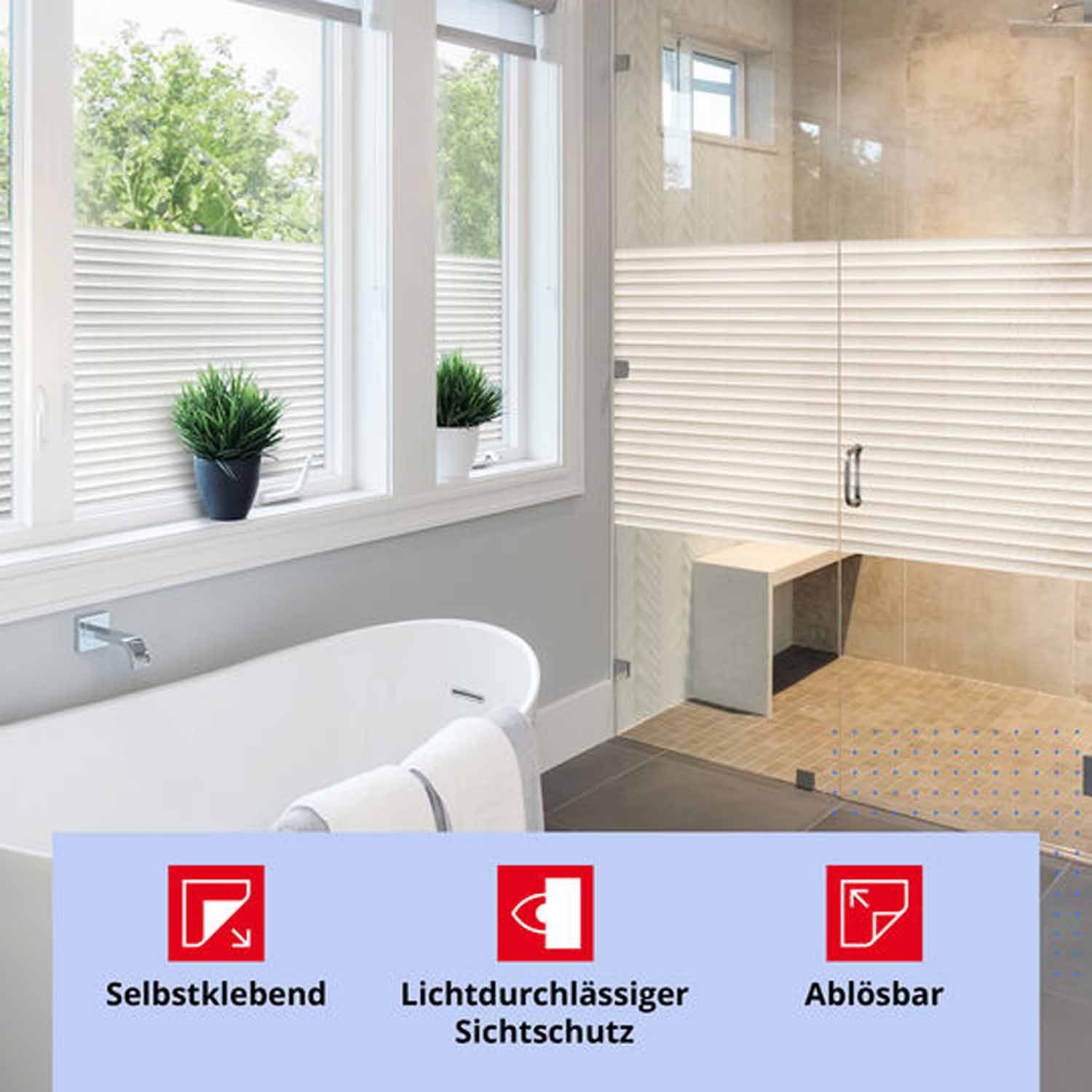 d-c-fix Fensterfolie Jalousie - selbstklebende Sichtschutzfolie Deko Folie Fenster innen, Glatte Oberfläche, Selbsthaftend, zuschneidbar und rückstandslos entfe – Bild 3 von 5