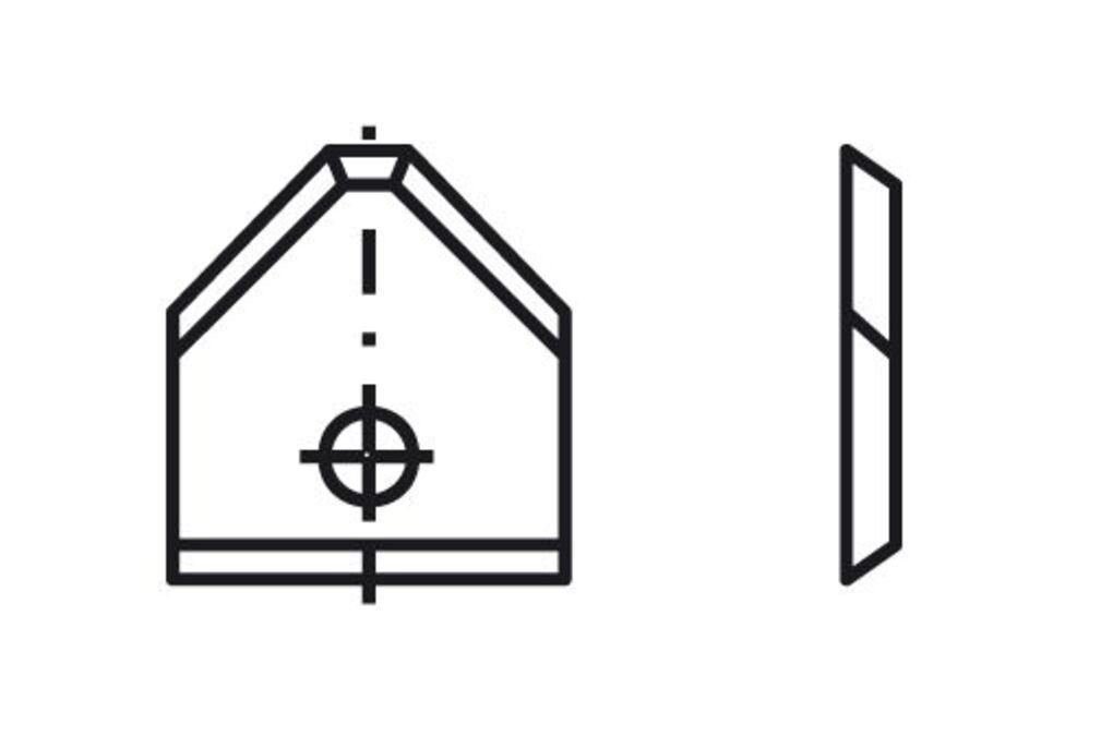 Tigra Wendeplattenfräser Blankett T04F R=45°mm d=4,0mm Stück 10 12x12x1,5mm 30