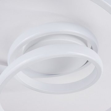 hofstein Deckenleuchte »Fondo« 1-flammige Zimmerlampe aus Metall weiß und weißen Kunststoff, 3000 Kelvin, über Lichtschalter in 3 Stufen dimmbar, LED 18, max. 2050 Lumen