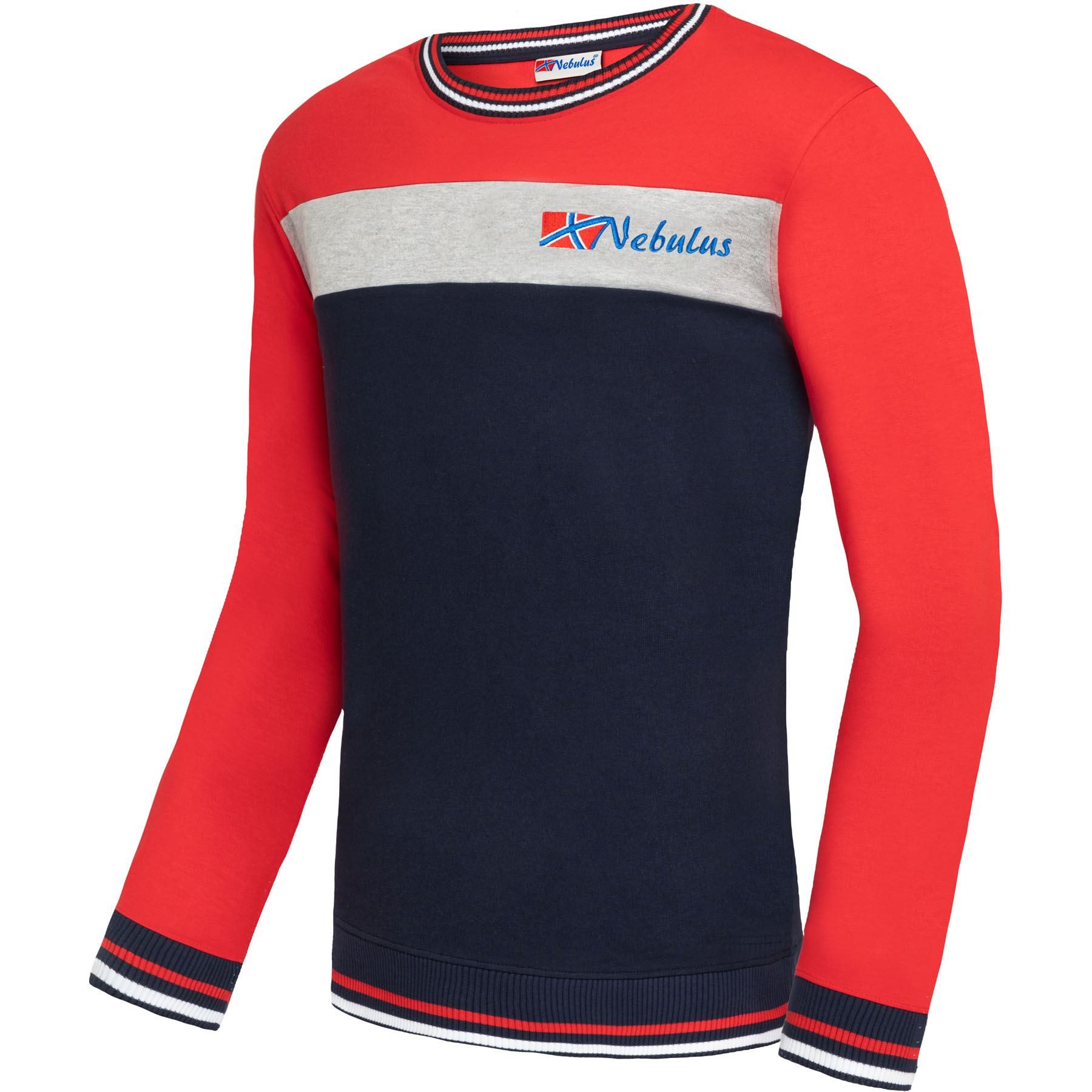 Nebulus Sweatshirt PAUI, P5031 - Herren, rot-navy, XL