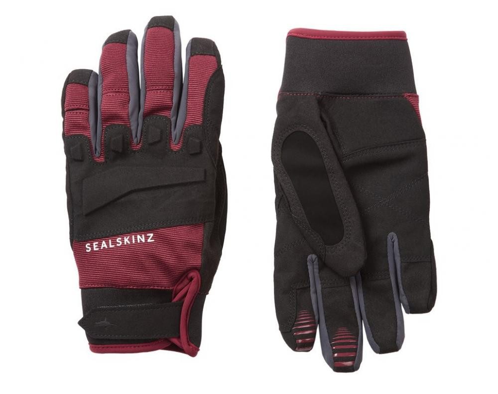 Sealskinz Fahrradhandschuhe SealSkinz Handschuhe Sutton schwarz rot Gr L