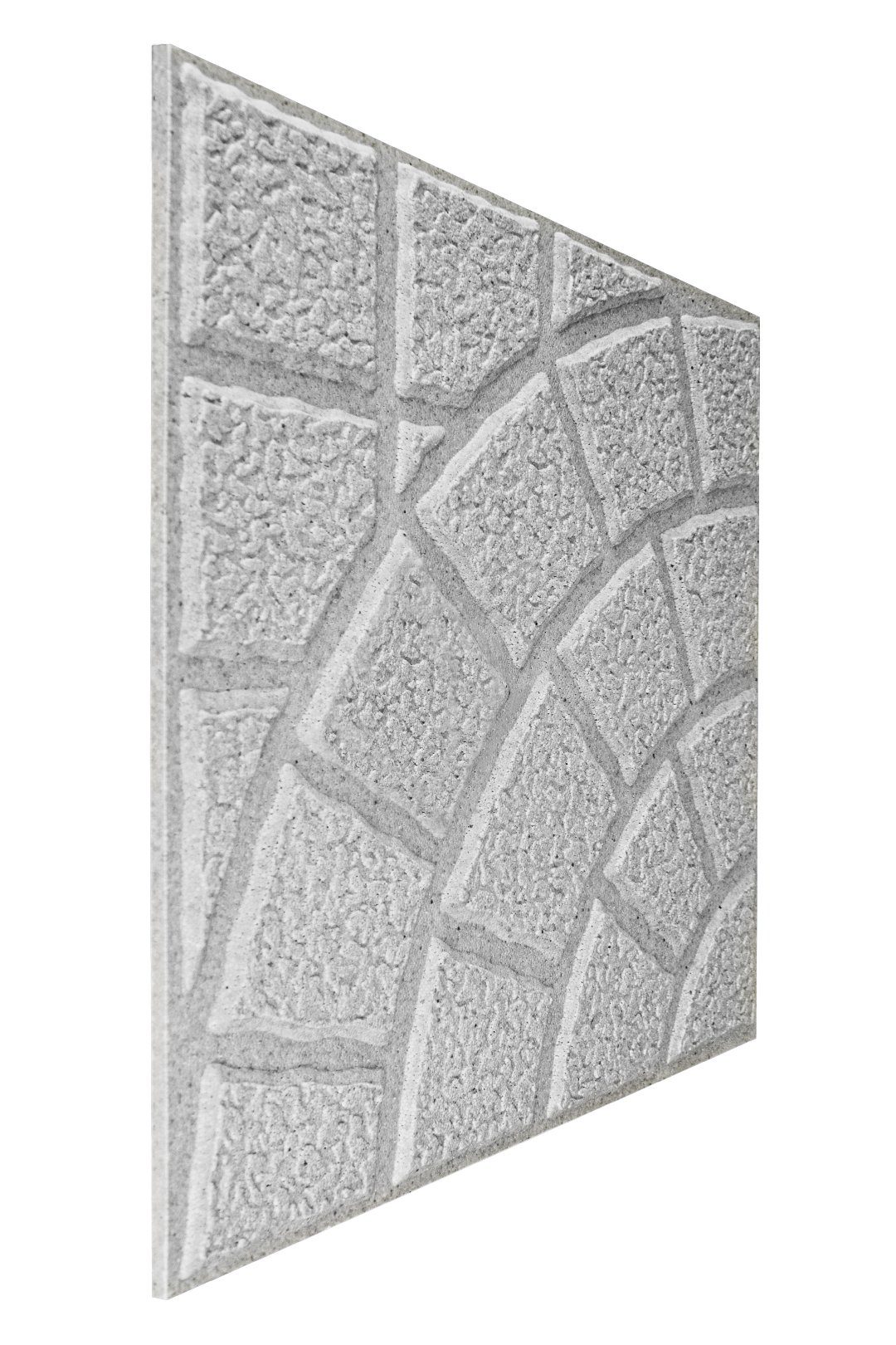 marbet design 3D Wandpaneel, (3D Wandpaneele Styropor Paneele Betonoptik 50x50cm Wandverkleidung (1m) Schlafzimmer Betonoptik und grau Akusikplatte)