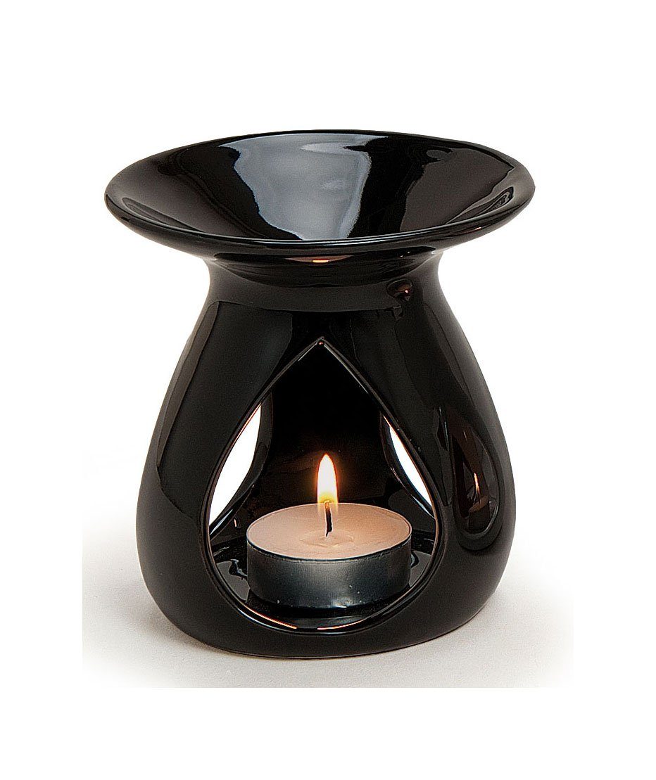 Duftlampe, Keramik schwarz 11x10cm Öllampe Duftlampe Levandeo® Aromalampe -