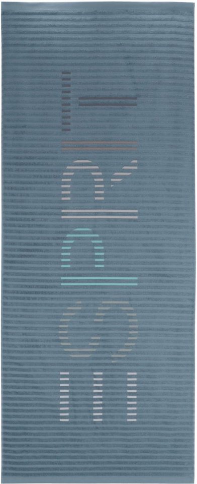 Spa, Schriftzug, Saunatuch (1-St), Saunatuch Multicolour Walkfrottier Esprit mit gestreift, Esprit Schriftzug mit