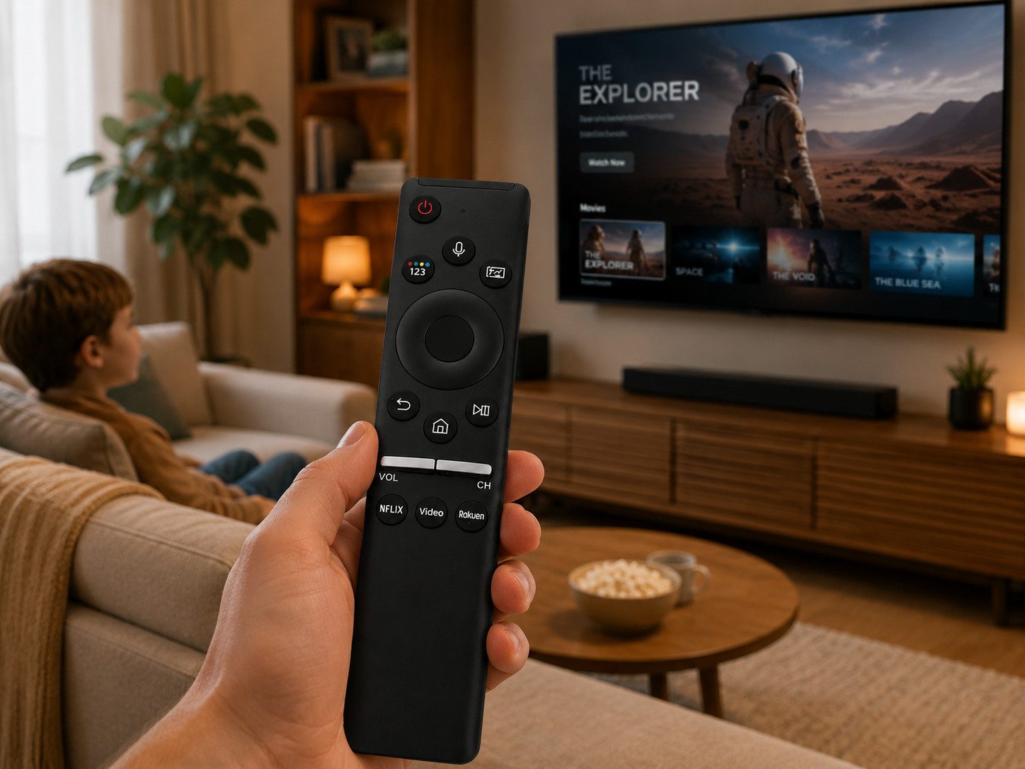 azurano Ersatz für SAMSUNG BN59-01330B Universal-Smart-TV-Fernbedienung (Sprachsteuerung, Streaming-Tasten)