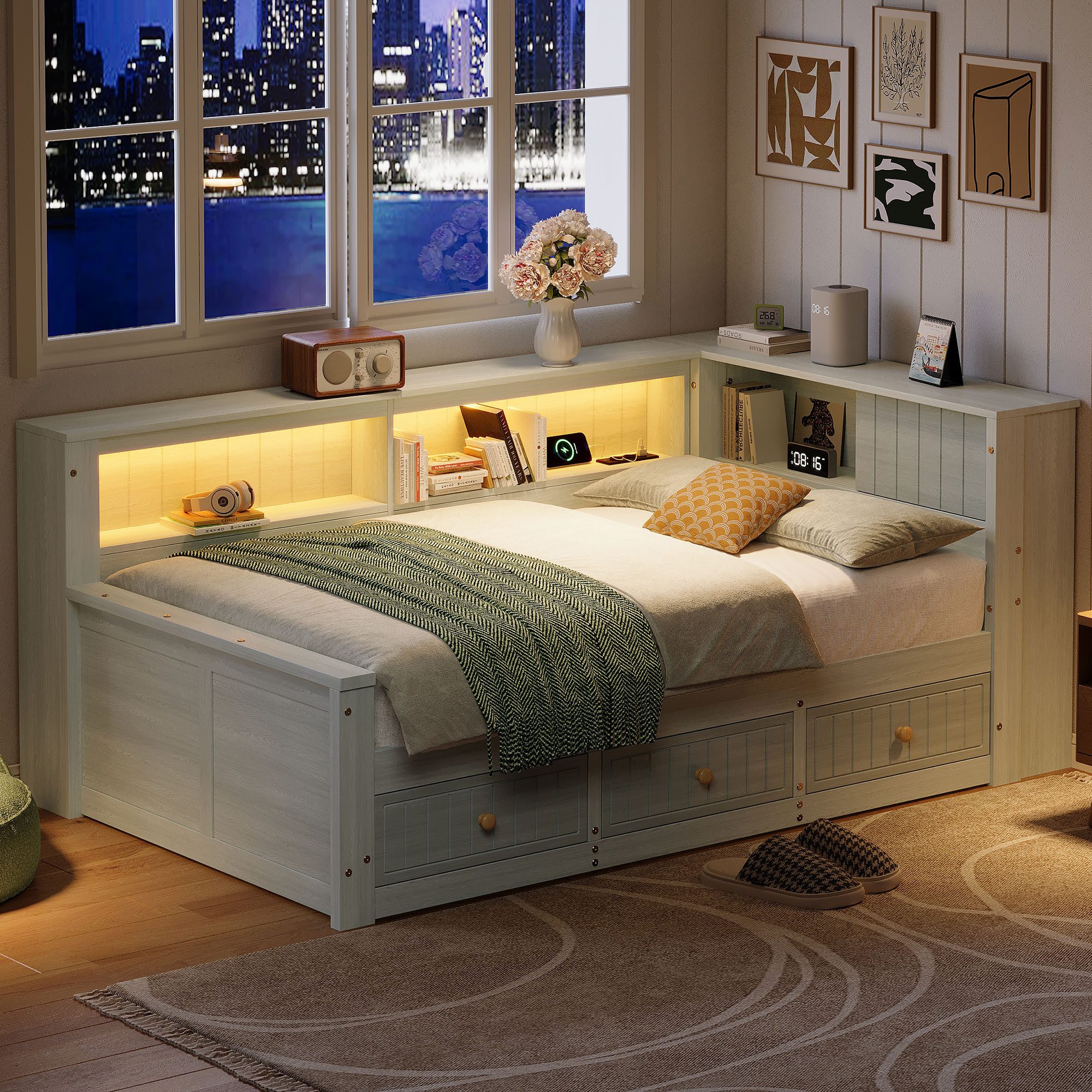 Daybett 90x200cm mit LED-Beleuchtung