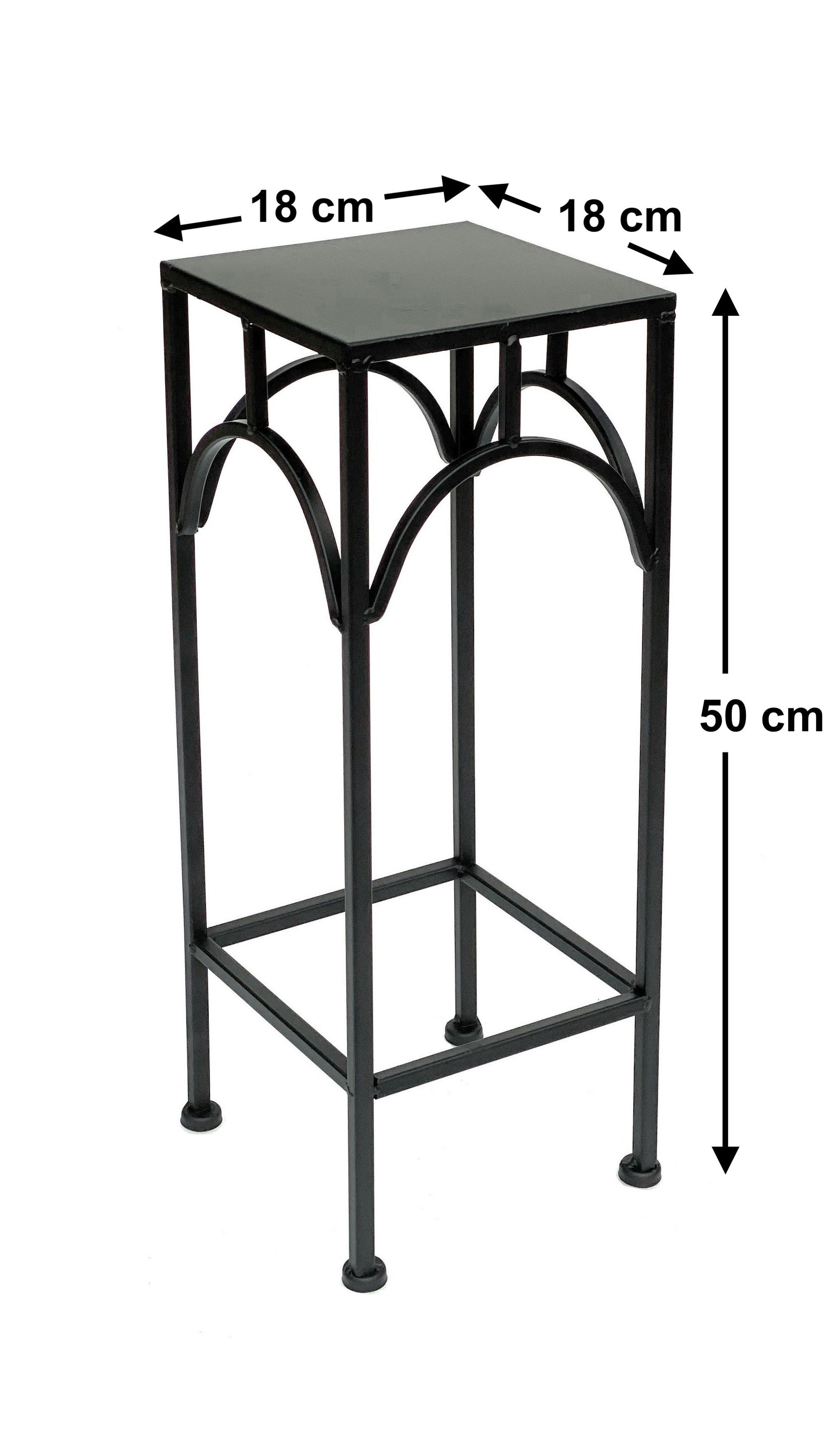 DanDiBo Blumenhocker Metall Pflanzenhocker 50 S 96132 Modern Blumenständer Eckig Blumensäule Beistelltisch Schwarz cm Pflanzenständer