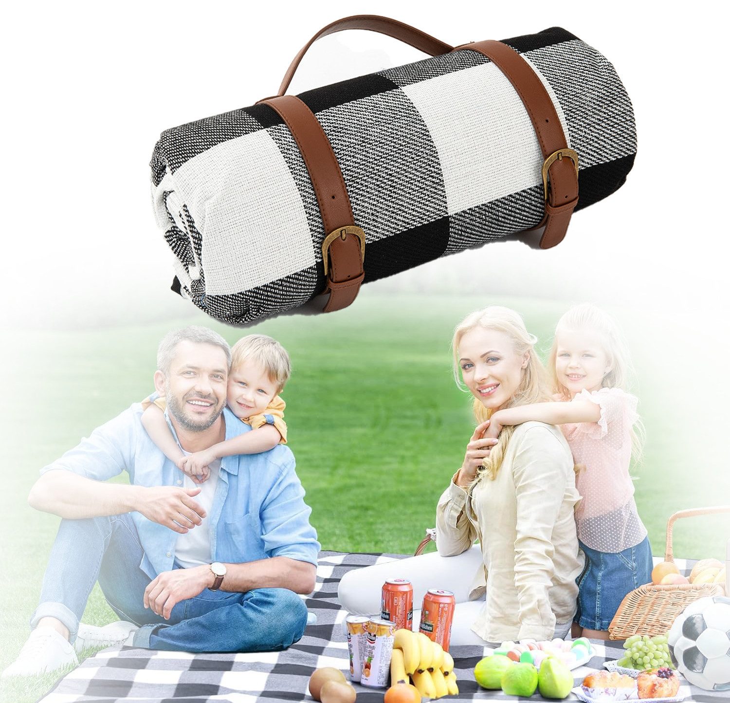 Picknickdecke Picknickdecke 200x150cm,StranddeckeWasserdicht Sandfrei Outdoor Decke, BlingBin, Faltbar Strandmatte mit Schultergurt, ideal für Strand Park