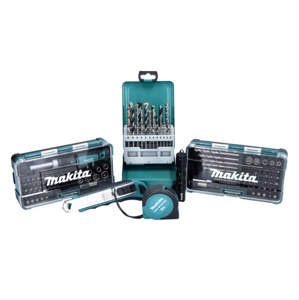 Makita Werkzeugset Bohrer- und Bitset 116 tlg Set (B-49884) Taschenlampe