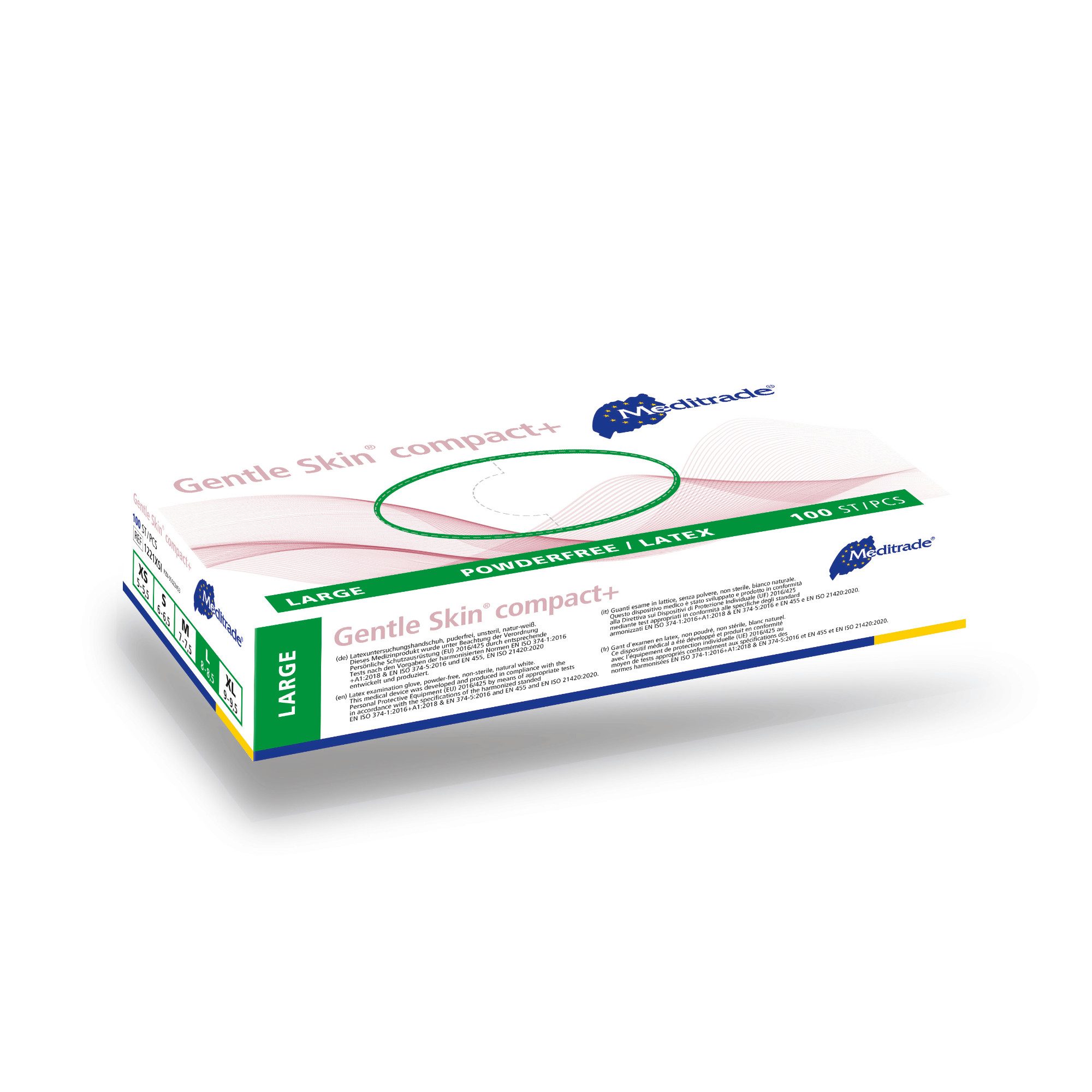 MediTrade Latexhandschuhe Einmalhandschuhe Gentle Skin® compact - 100 Stück (100-St)