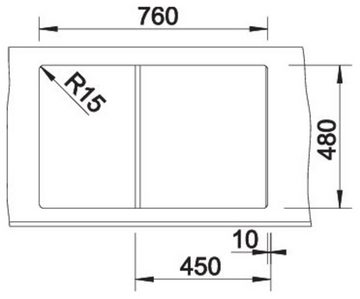 Blanco Granitspüle ZIA 45 S, eckig, 50/78 cm, (1 St), erhältlich in mehreren Кольора(ів)