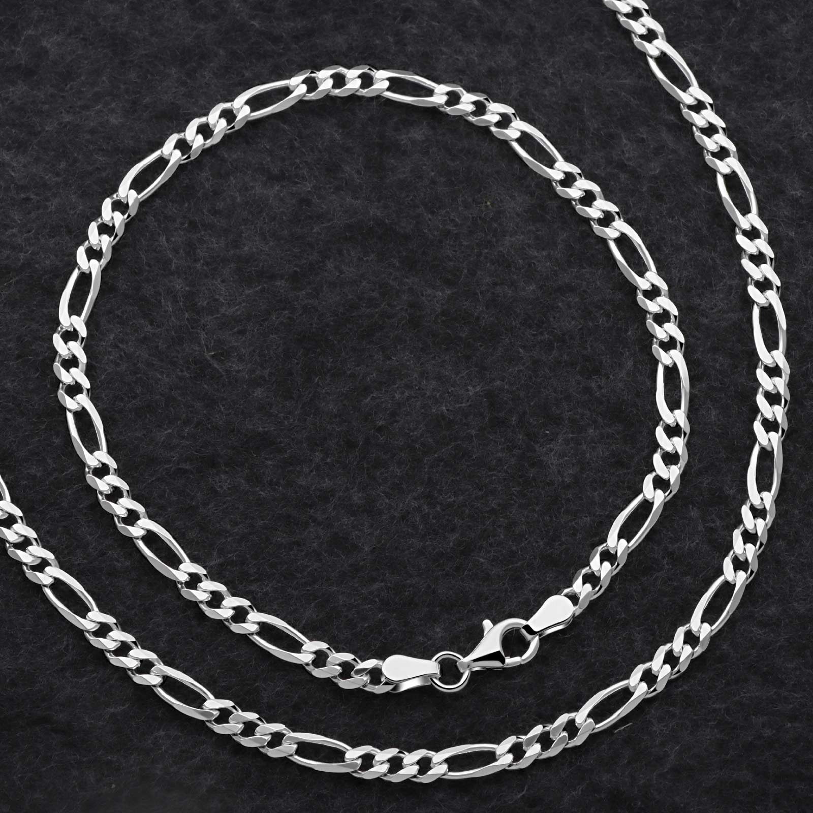 Tony Fein Silberarmband Figaroarmband 4mm 925er Silber Hochglanzpoliert, Ma günstig online kaufen