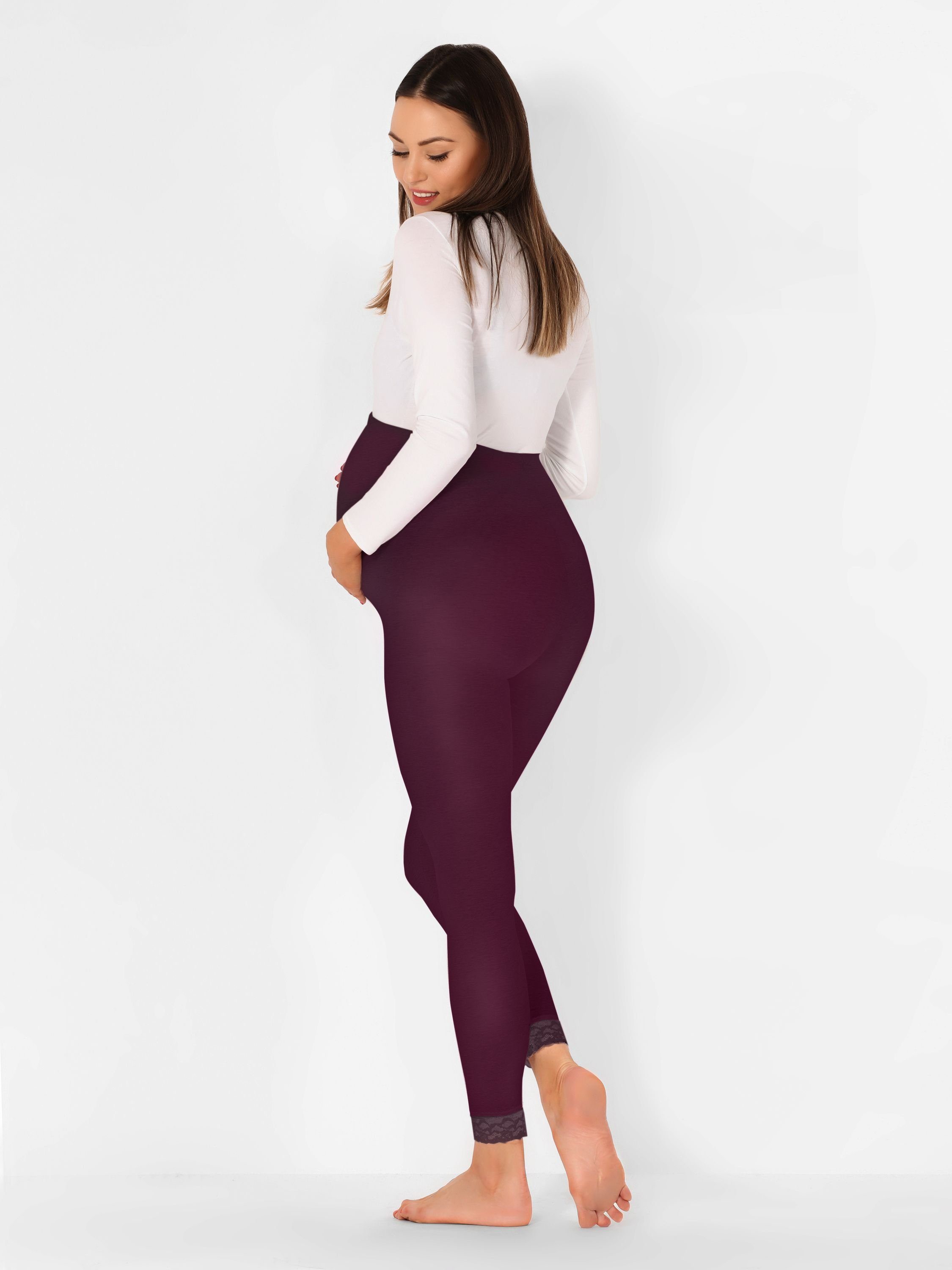 Be Mammy Umstandsleggings Damen 7/8 Umstandshosen BE20-262 (1-tlg) elastischer Bund