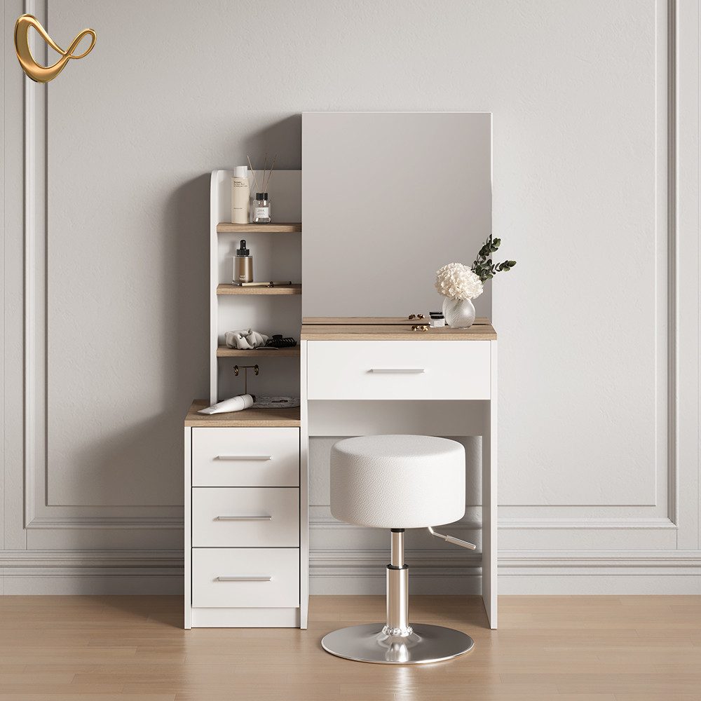 Livinity® Schminktisch Loreta, Weiß/Sonoma/Sonoma, 80 cm günstig online kaufen