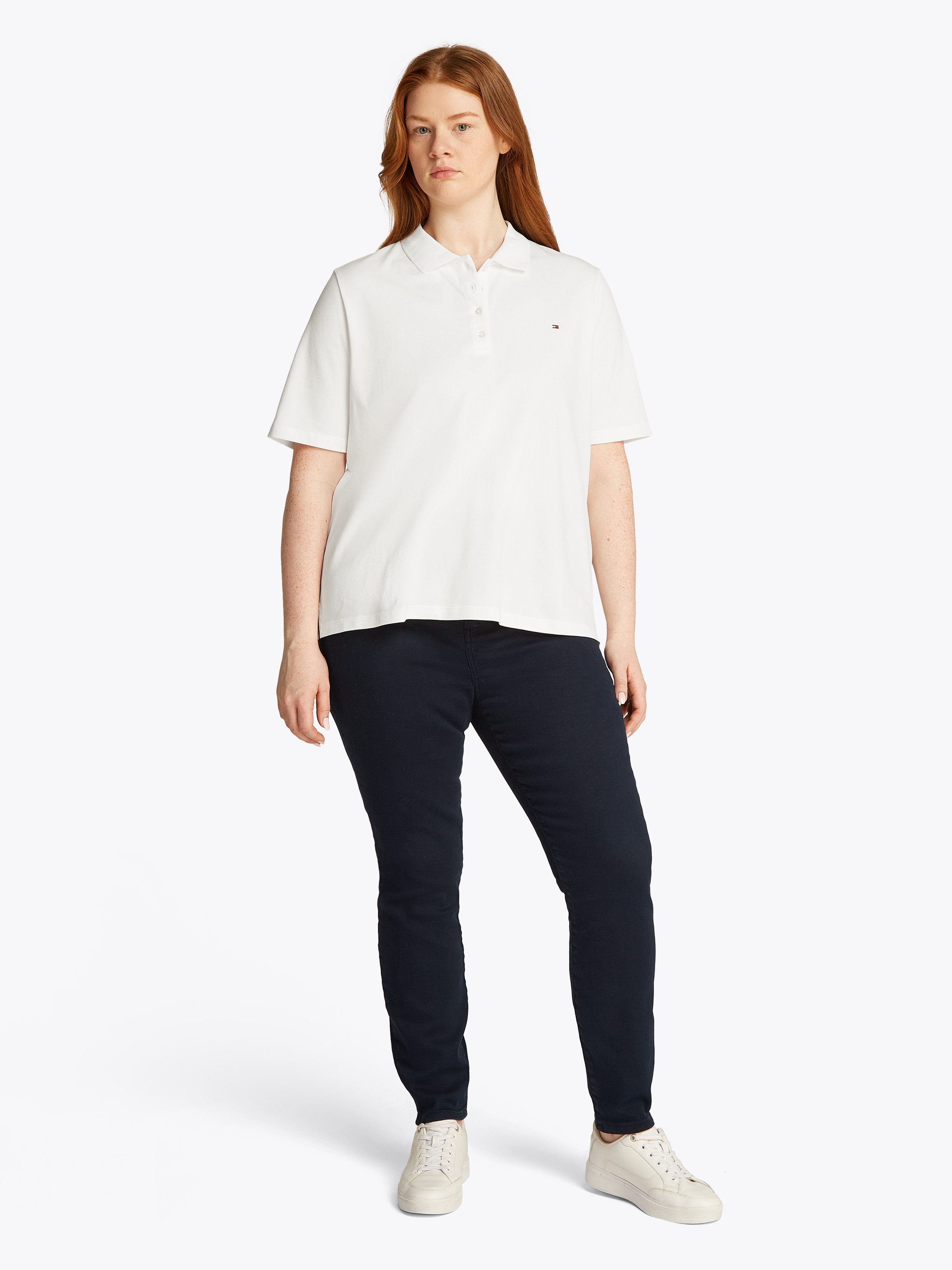 Tommy Hilfiger Curve Poloshirt CRV 1985 REG PIQUE POLO SS in großen Größen, Piqué-Qualität