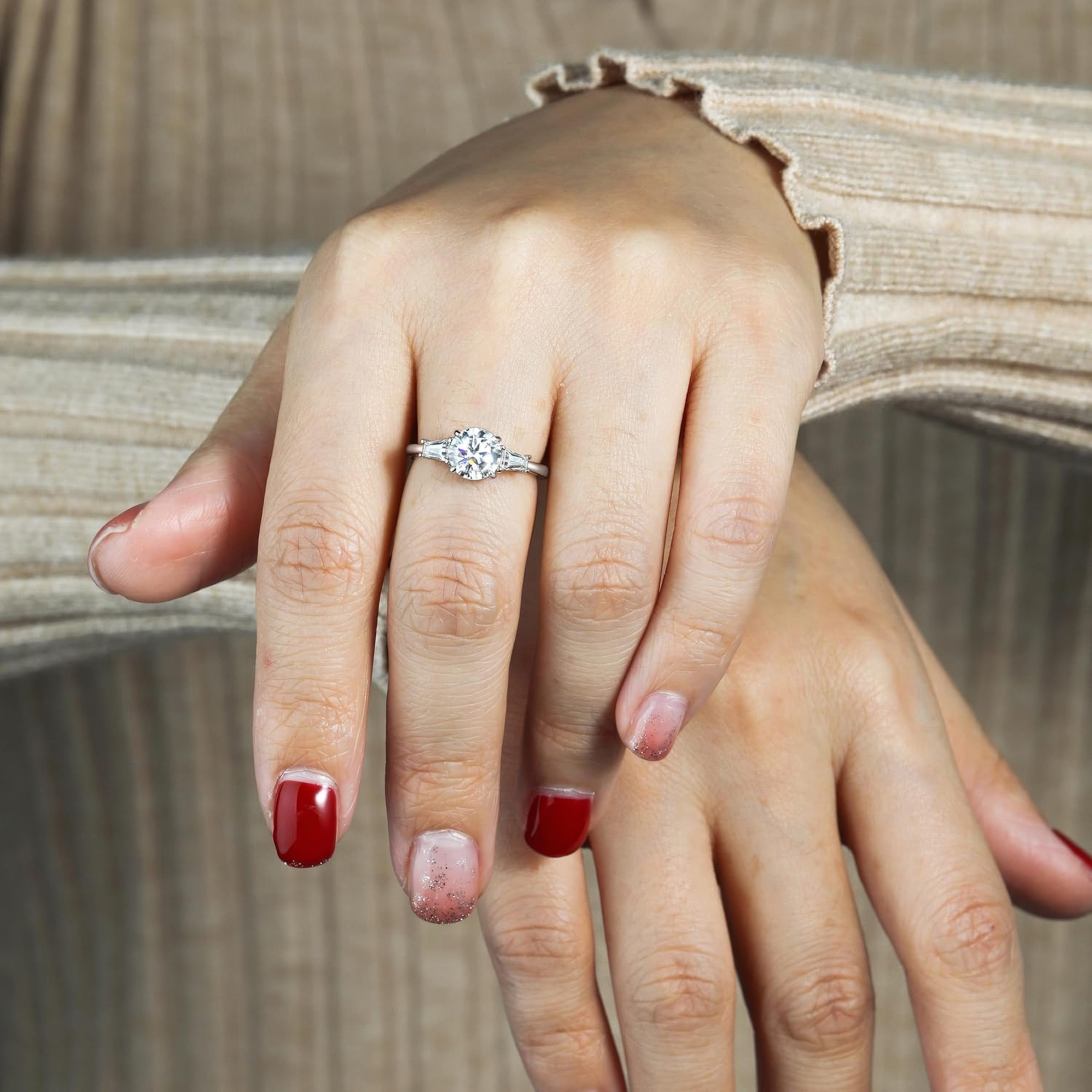 Jumpeak Diamantring 1,2 Karat laborgezüchteter Diamant, Damenring, Verlobungsring, Ehering, E, vs1, 3ex, mit igi-Zertifikat, Geschenk für Damen zum Thema Liebe