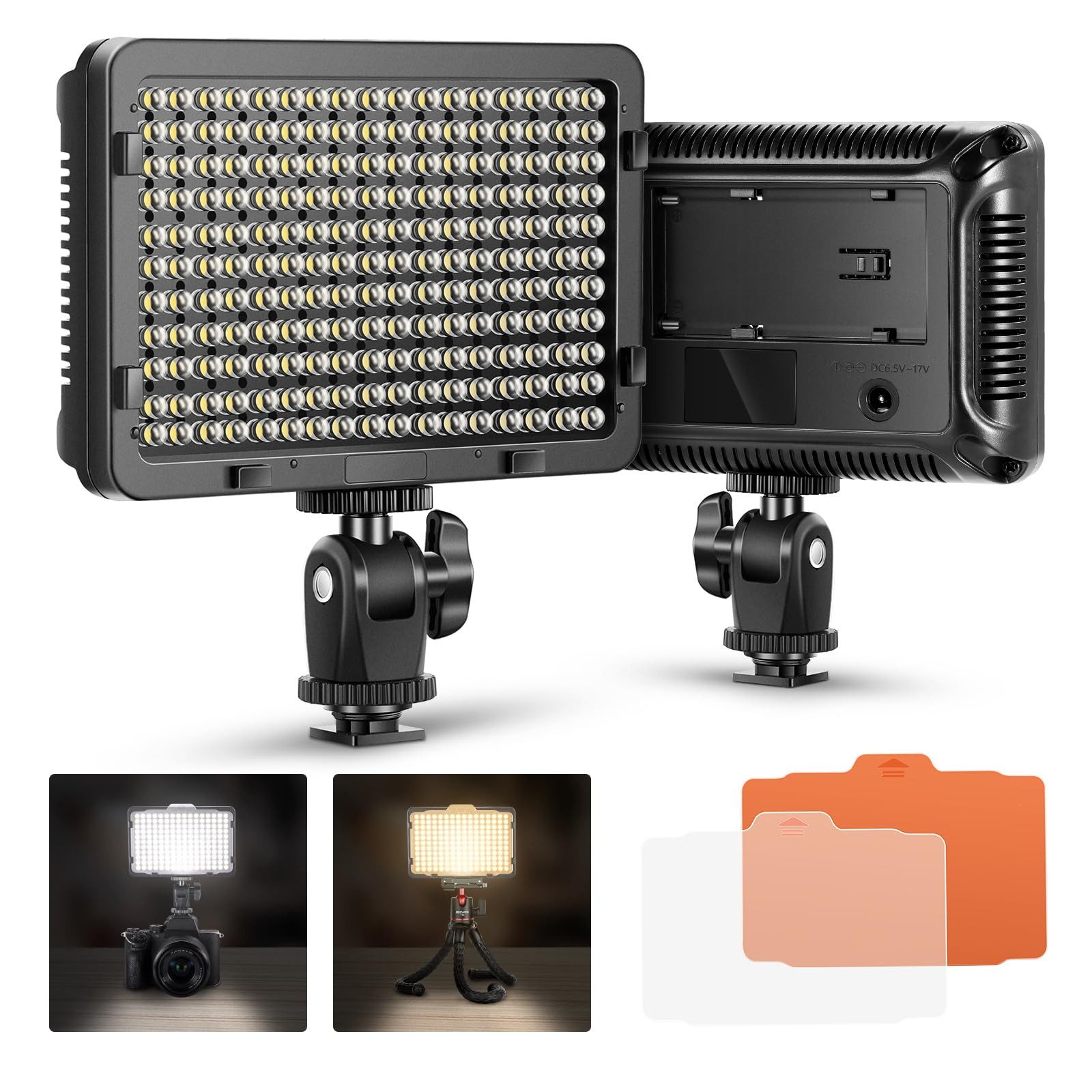 Neewer Videoleuchte PT-176S 176-LED-Panel, 5600K dimmbar. Universell für DSLR-Kameras, mit 1/4" Gewinde, für Canon Nikon Pentax Panasonic Sony
