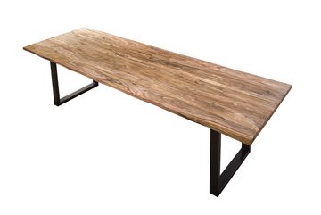 SAM® Baumkantentisch Massivo (1 Tisch und 1 Gestell), Akazienholz, echte Baumkante, Metallgestell U-Form, bis 3m lieferbar