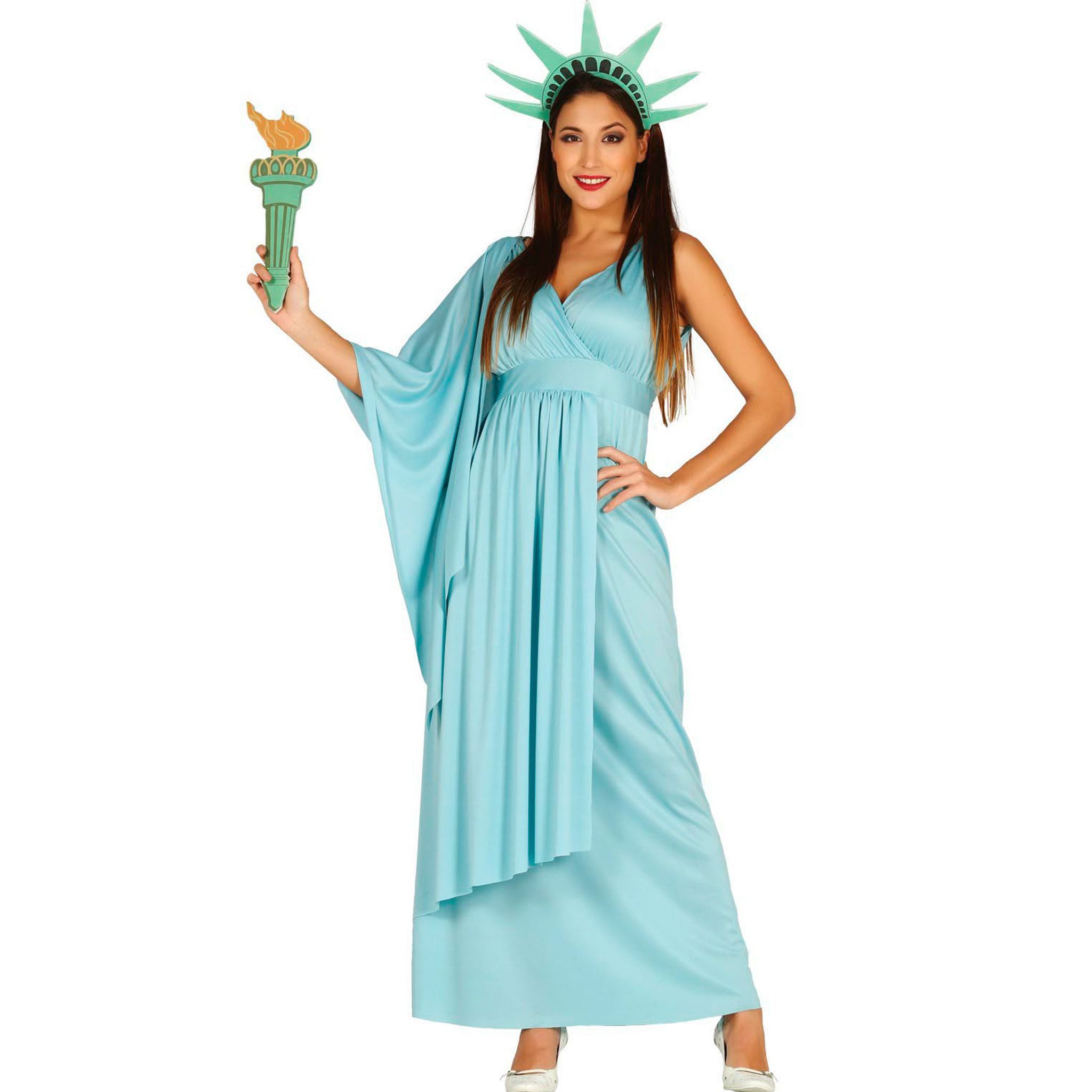 Fiestas Guirca Kostüm Mrs. Liberty Damen Verkleidung mit Fackel
