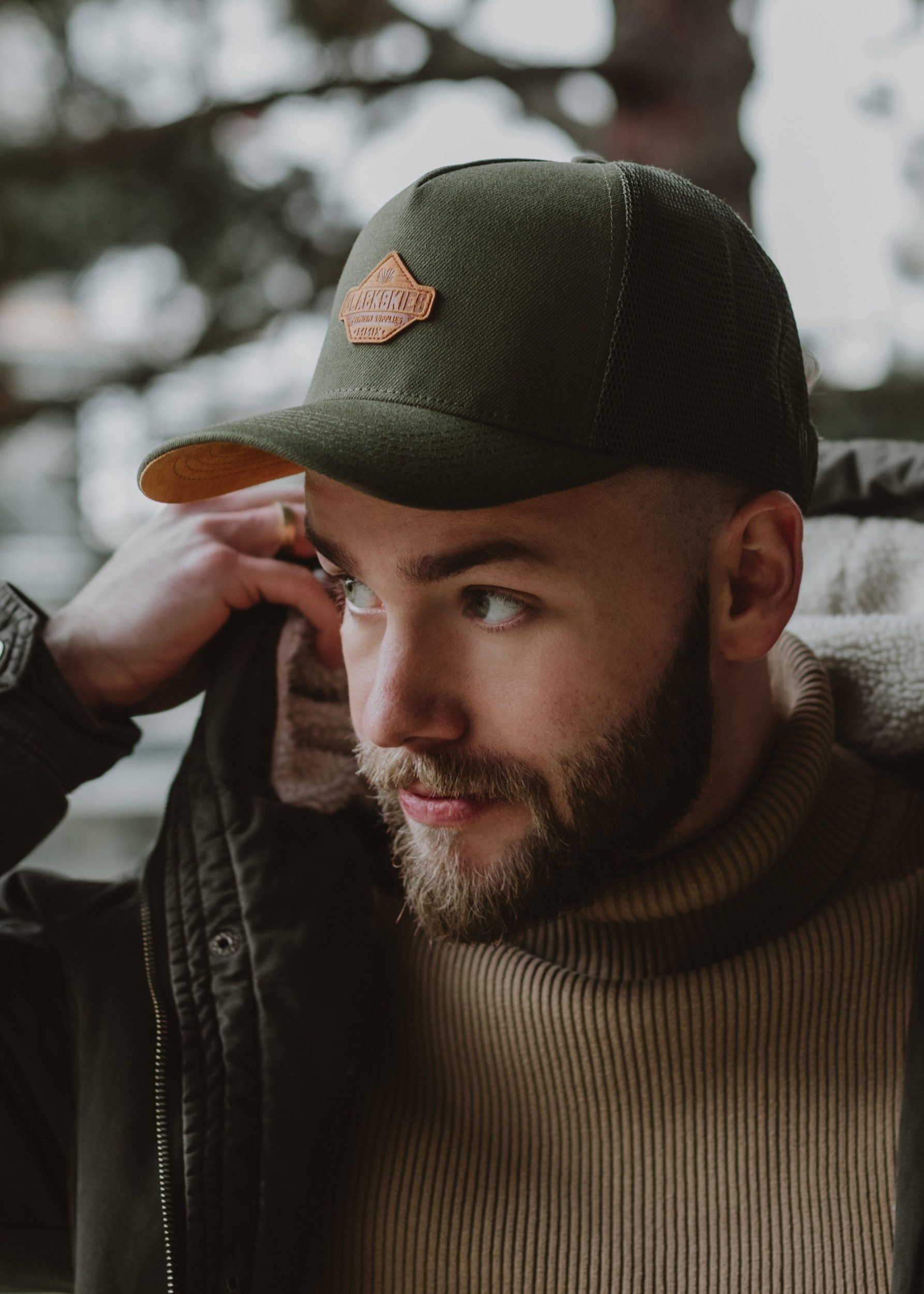 Blackskies Baseball Cap Essentials Trucker Cap Olive-Braun