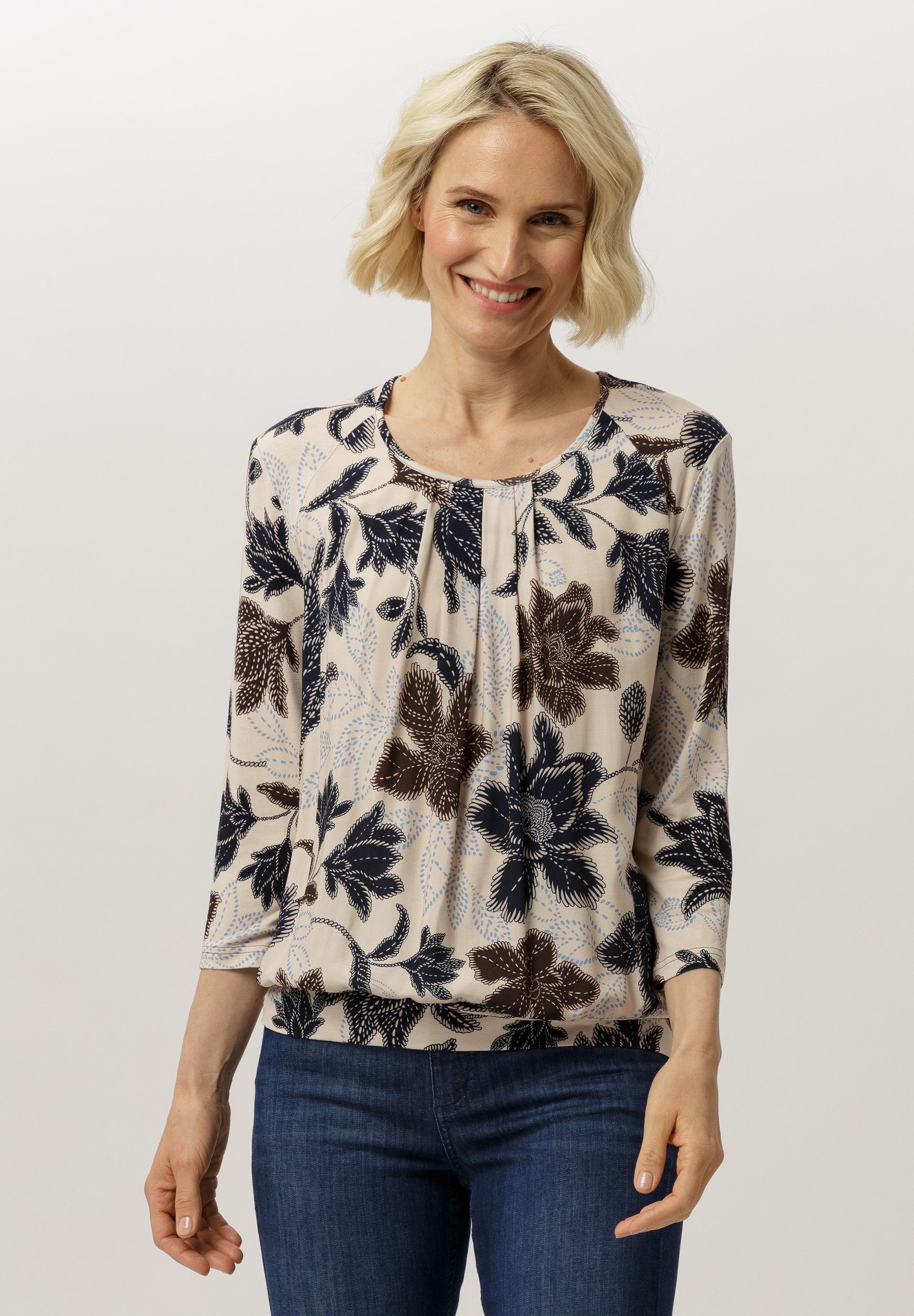 FRANK WALDER Blusenshirt mit aparter Faltenpartie günstig online kaufen