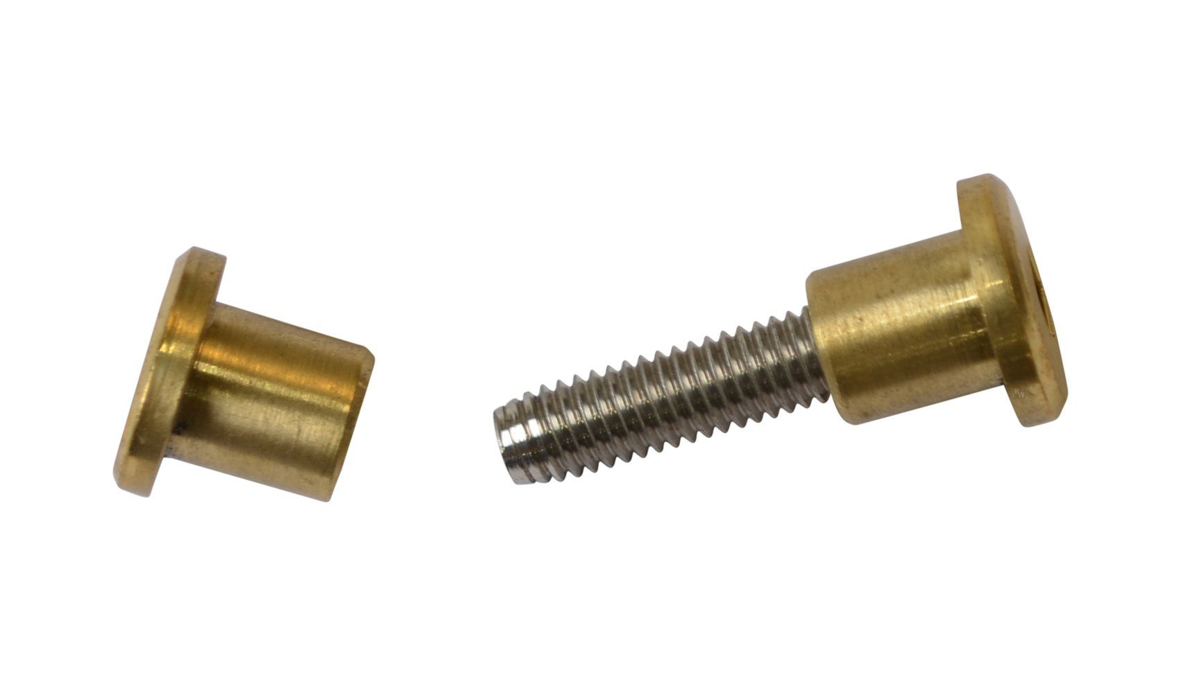 Kai Wiechmann Schraube Ersatzteile Teakmöbel Hülsenschraube 40 mm als Qualitätsschraube, (1 St), 3-tlg. Messing-Edelstahl-Schraube für Gartenmöbel