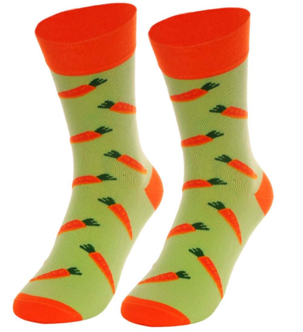 Freizeitsocken Socken Freizeitsocken 1 Paar lustige witzige Strümpfe mit Karotten