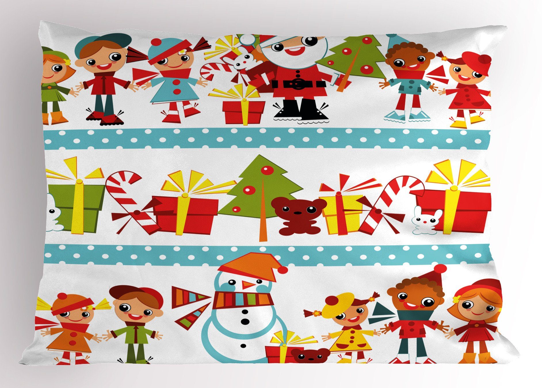 Kissenbezüge Dekorativer Standard King Size Gedruckter Kissenbezug, Abakuhaus (1 Stück), Weihnachten Joy Kinder Weihnachts