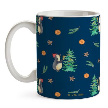 Mr. & Mrs. Panda Tasse Pinguin Weihnachtsbaum - Blau - Geschenk, Wintermotiv, Nikolaus, Gesc, Keramik, Herzberührende Designs