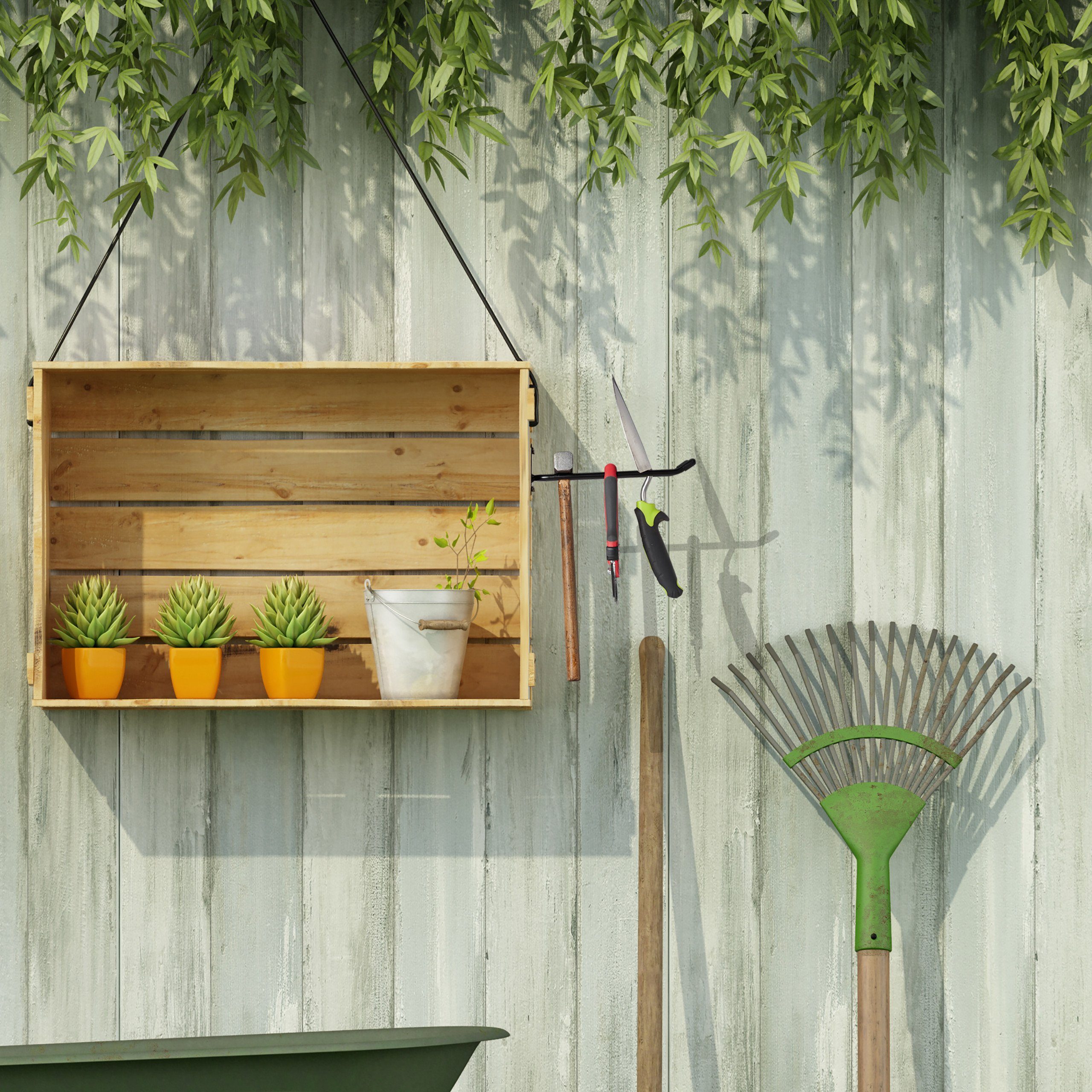 relaxdays Gartengerätehalter 9 x Gerätehalter Stahl günstig online kaufen