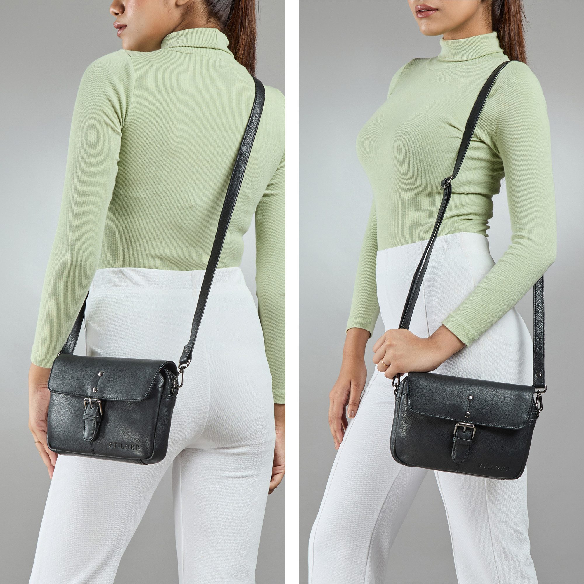 STILORD Handtasche "Belle" Elegante Umhängetasche Damen klein Leder Abendtasche