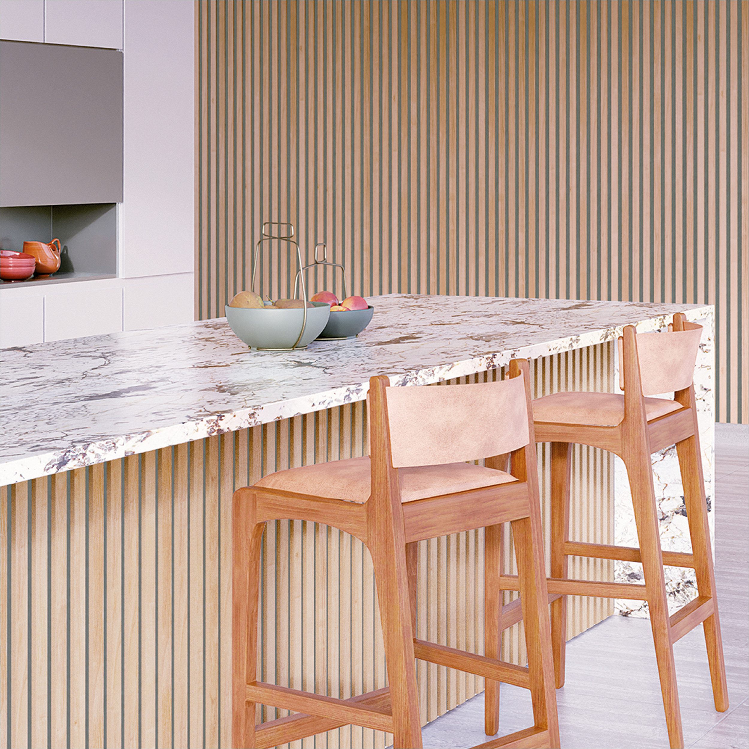 acous 3D Wandpaneel Akustikpaneel Professional FSC® Premium Echtholzfurnier, BxL: 60,00x250,00 cm, 1,50 qm, (Packung, Kostenlose Lieferung) 15 Echtholz-Dekoleisten mit 8 mm Filz-Akustikträger