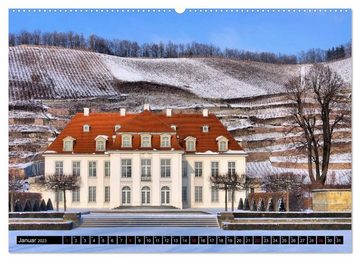 CALVENDO Wandkalender Schlösser und Burgen in Sachsen (Premium, hochwertiger DIN A2 Wandkalender 2023, Kunstdruck in Hochglanz)