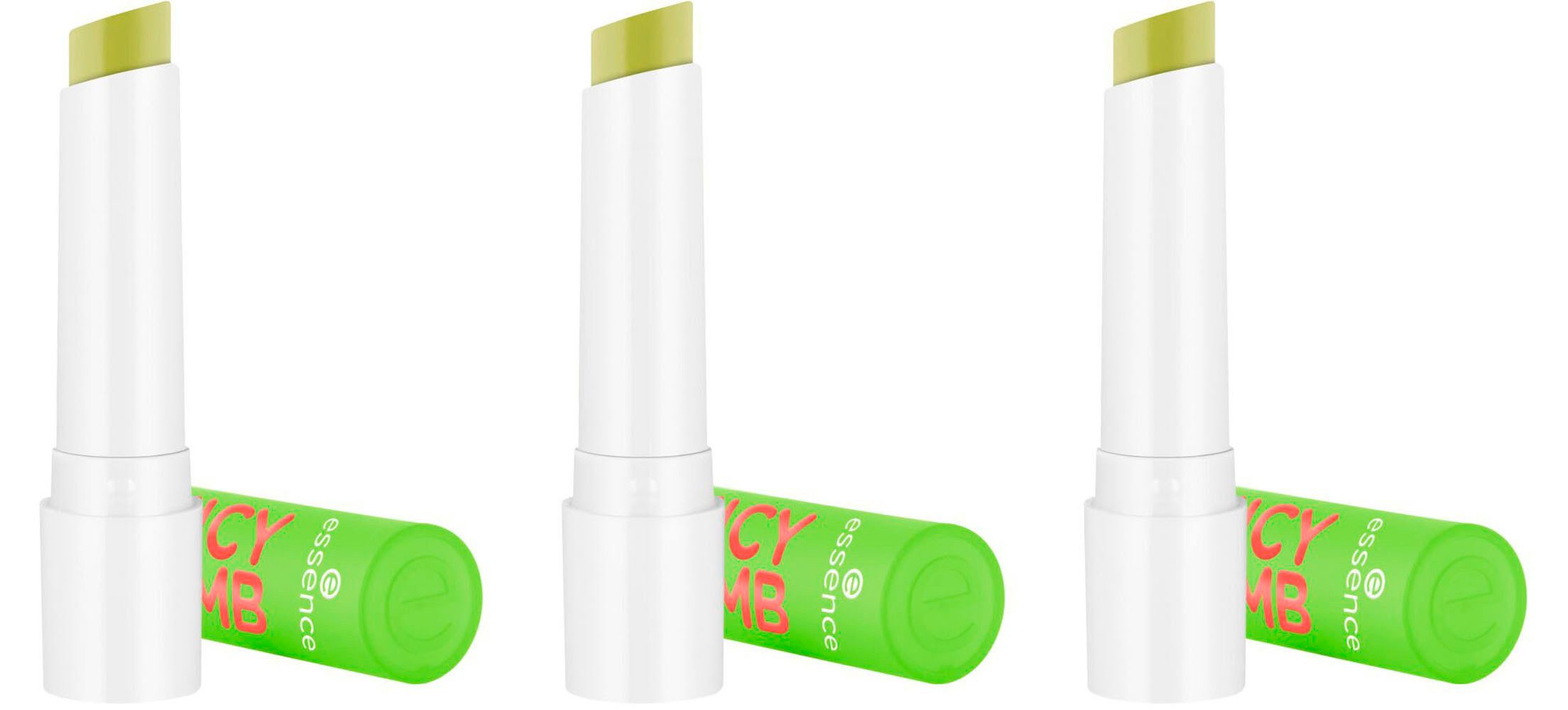 Essence Lippenbalsam JUICY BOMB GLOSSY BUTTER BALM, 3-tlg., für weiche, glänzende Lippen