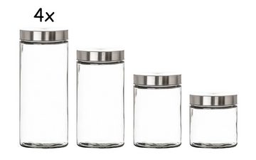 BigDean Vorratsdose 4x Vorratsgläser 2,2 L Glas lebensmittelecht Schraubverschluss, Glas, (4-tlg)