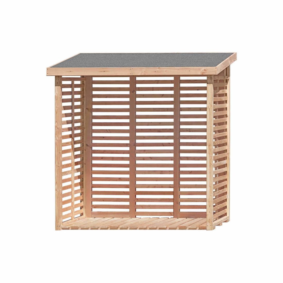 Gartenpirat Kaminholzregal Hylla Kaminholzregal aus Lärchenholz 200x75x200 cm mit Rückwand 2m³, BxTxH:200x75x200 cm
