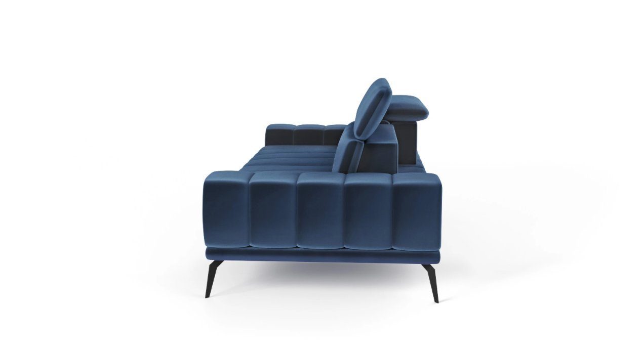 Sofa 3-Sitzer 3-Sitzer Sofa Modernes Salvio Metallfüße Dreisitzer 3 - Siblo Blau -