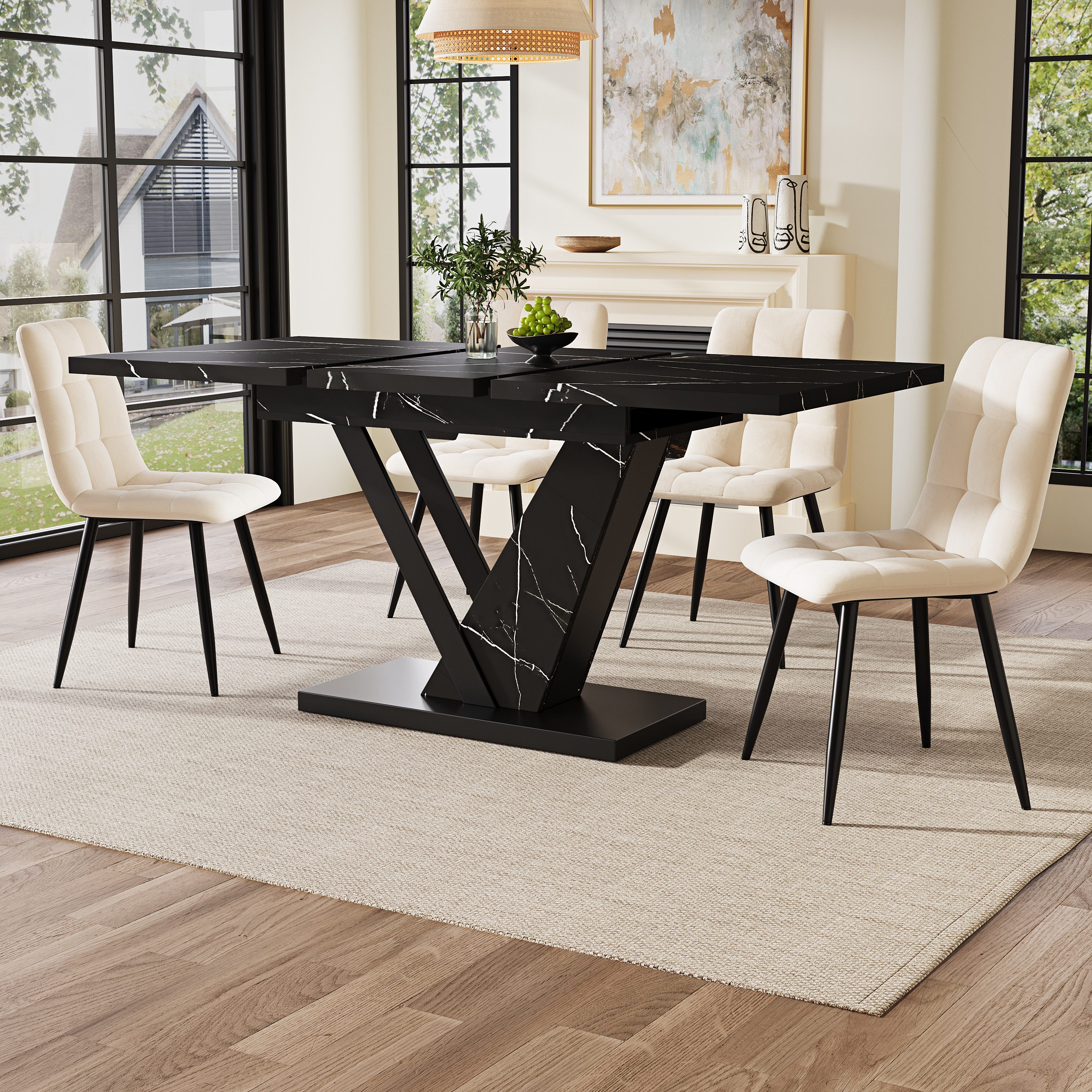 STILVORA Esstisch 120-160×75cm Esstisch ausziehbar Küchentisch mit Breite A günstig online kaufen