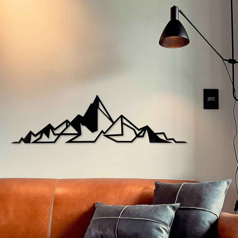 WoodFriends Wandbild aus Holz Berge Holzschild zum Aufkleben Berg Liebhaber Deko Wandkunst, Geburtstagsgeschenk für Bergsteiger Wander Bergsport Klettern