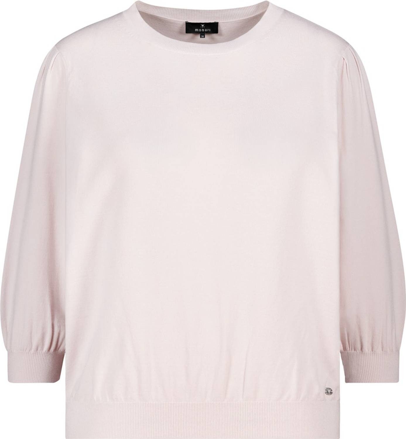 Monari Rundhalspullover 810087 Strickpullover mit femininen Kräuseldetails