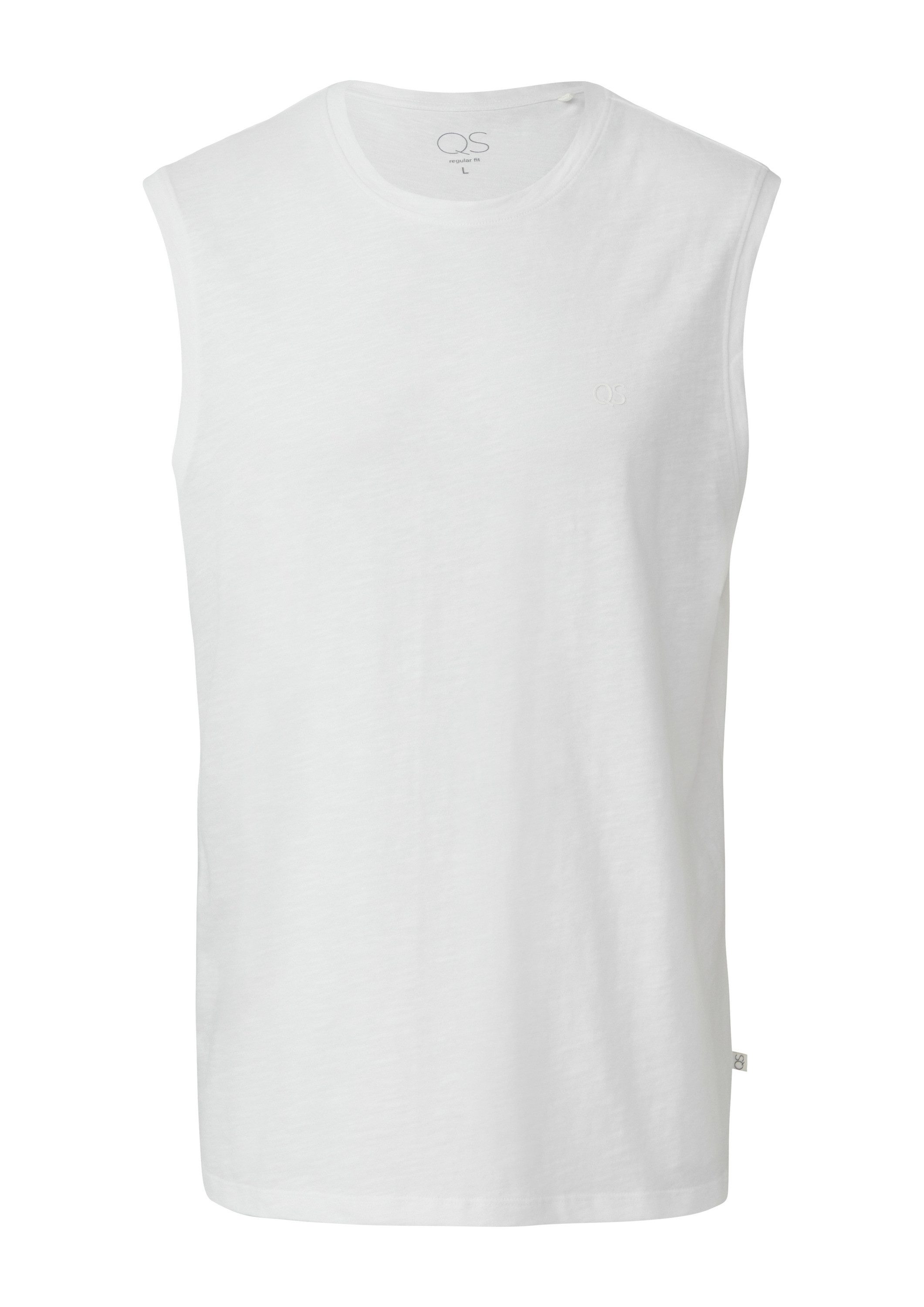 QS Muskelshirt T-Shirt Tanktop mit Flammgarnstruktur und Logoprint günstig online kaufen