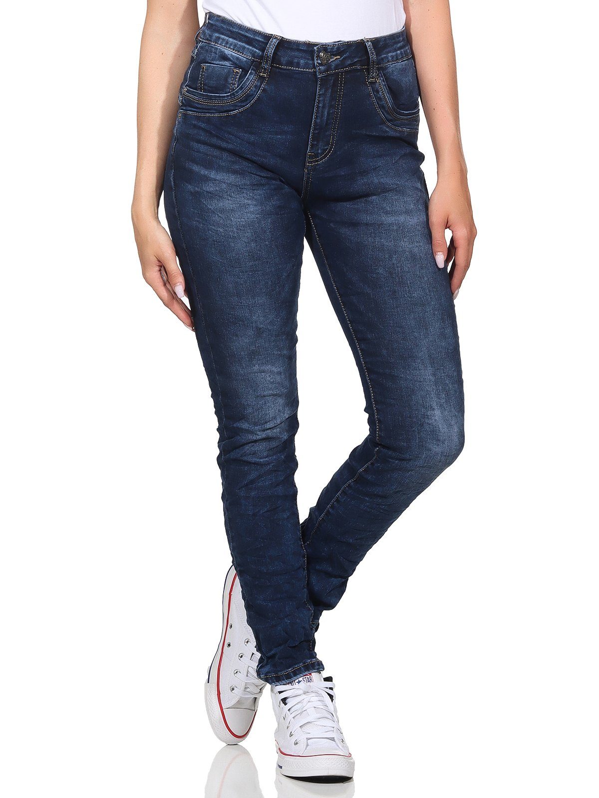 Jewelly Skinny-fit-Jeans Jewelly Damenjeans 25 S / 36 Blau 05