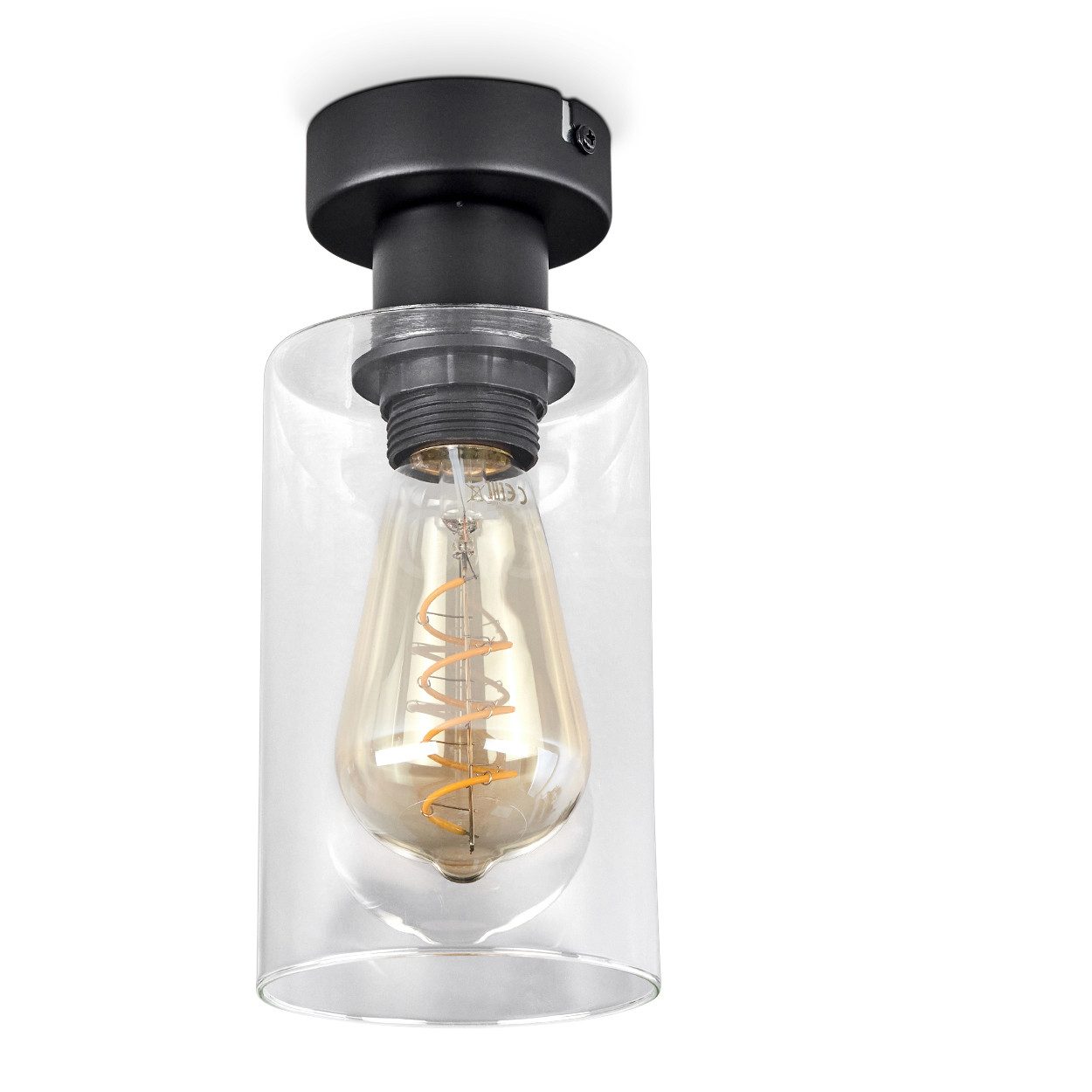hofstein Deckenleuchte moderne Deckenlampe aus Metall/Glas günstig online kaufen