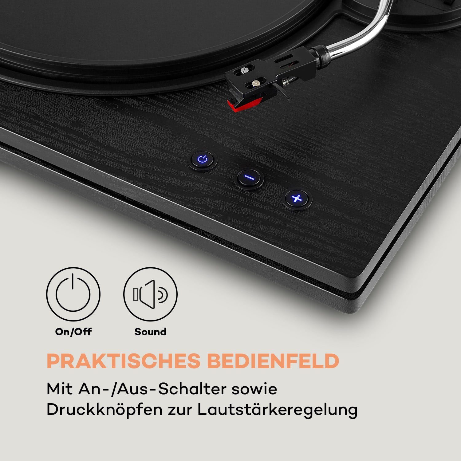 Lautsprecher (Riemenantrieb, Vinyl PLUS Auna Plattenspieler) mit TT-Play Plattenspieler Schallplattenspieler Bluetooth,